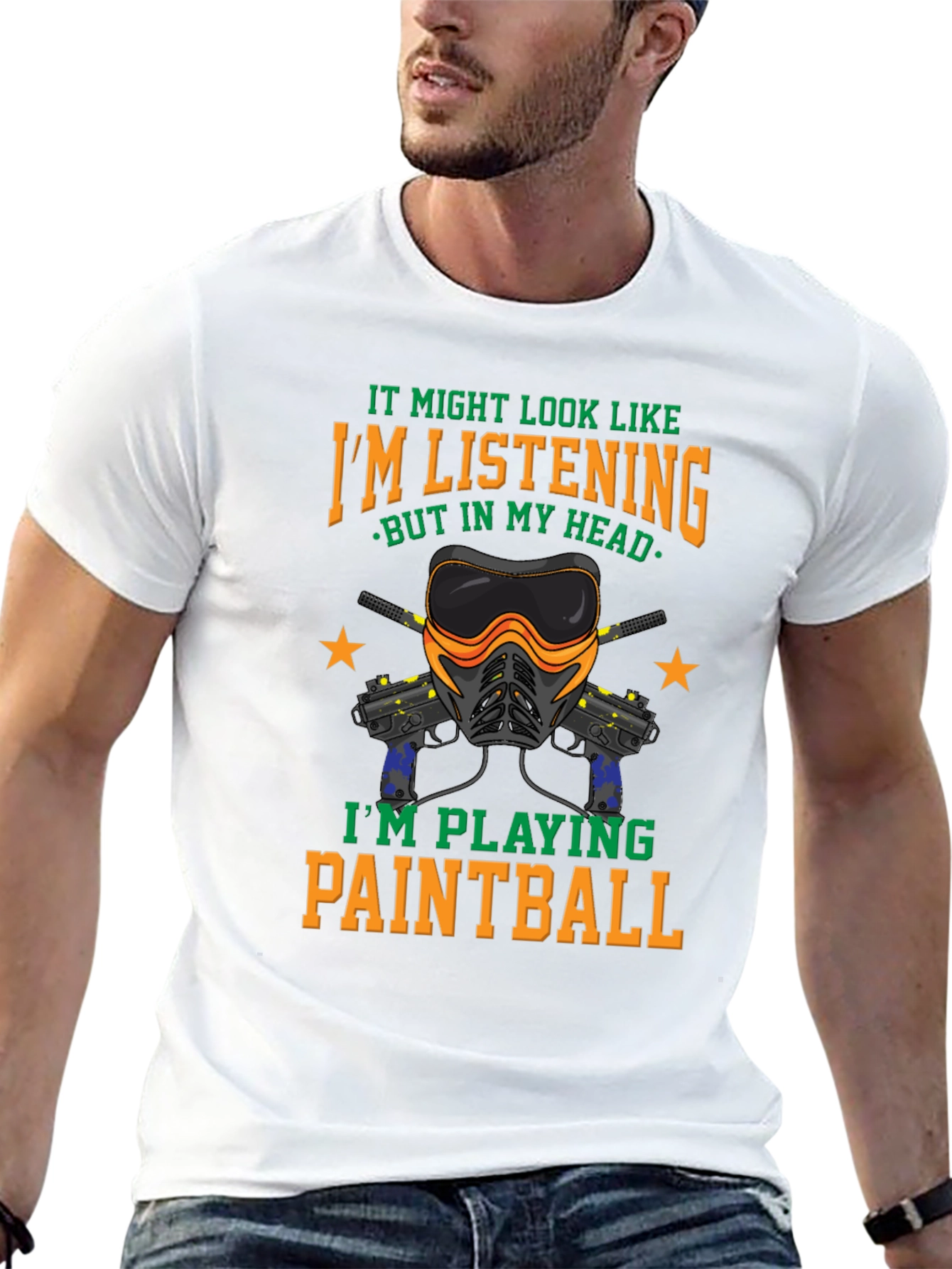 Paintball Player Graphic Tee - Im Playing Paintball