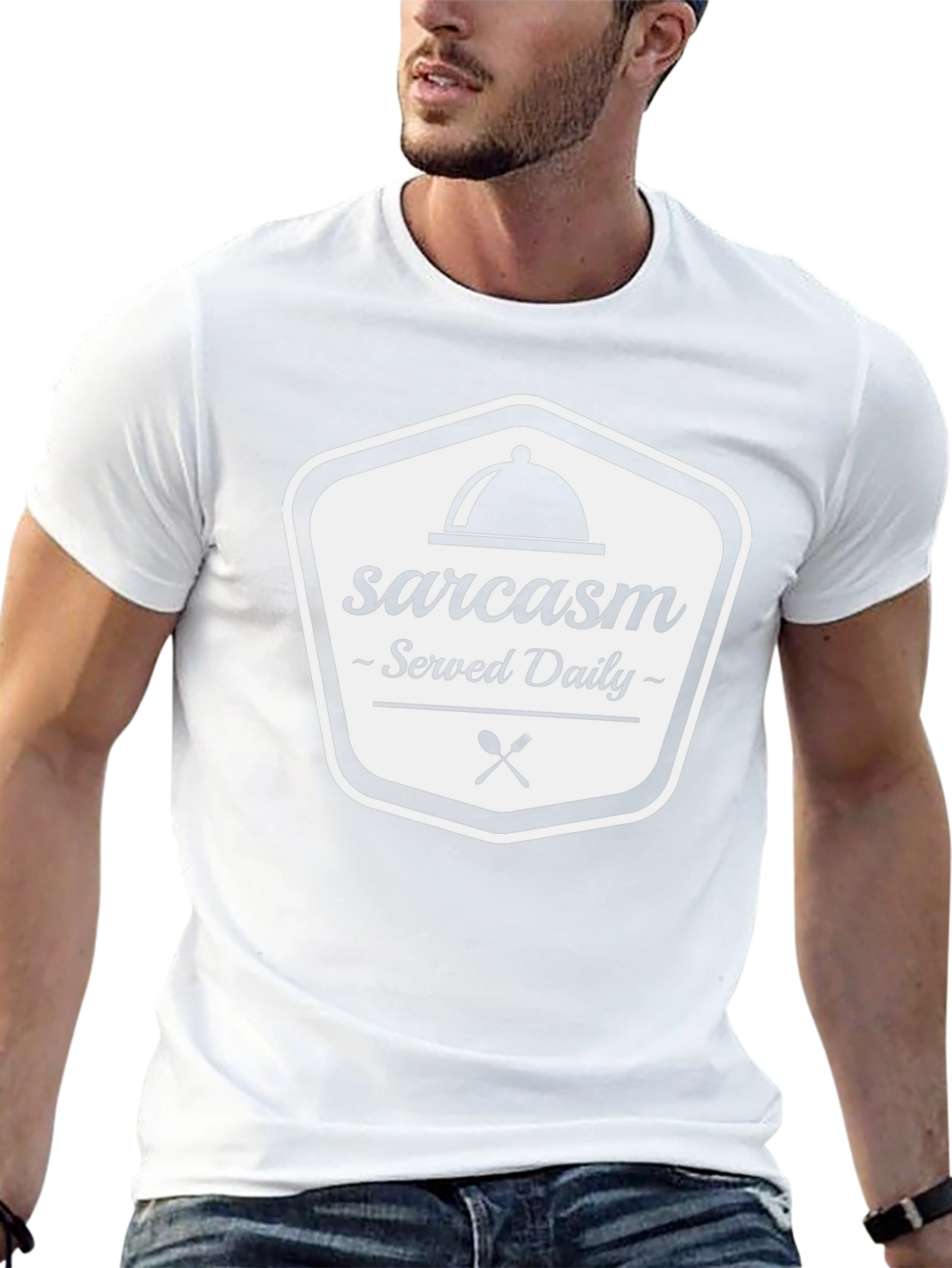 Sarcasm Served Daily Black Graphic Tee Shirt
