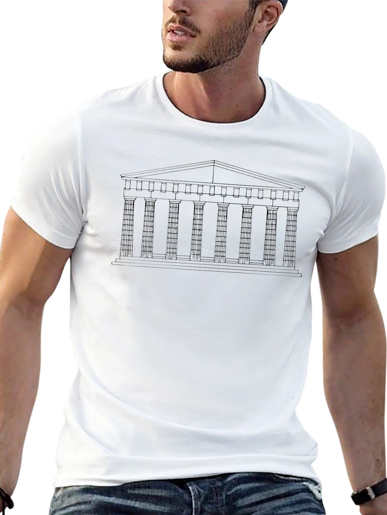 Parthenon Outline T-Shirt - Classic Architecture Design