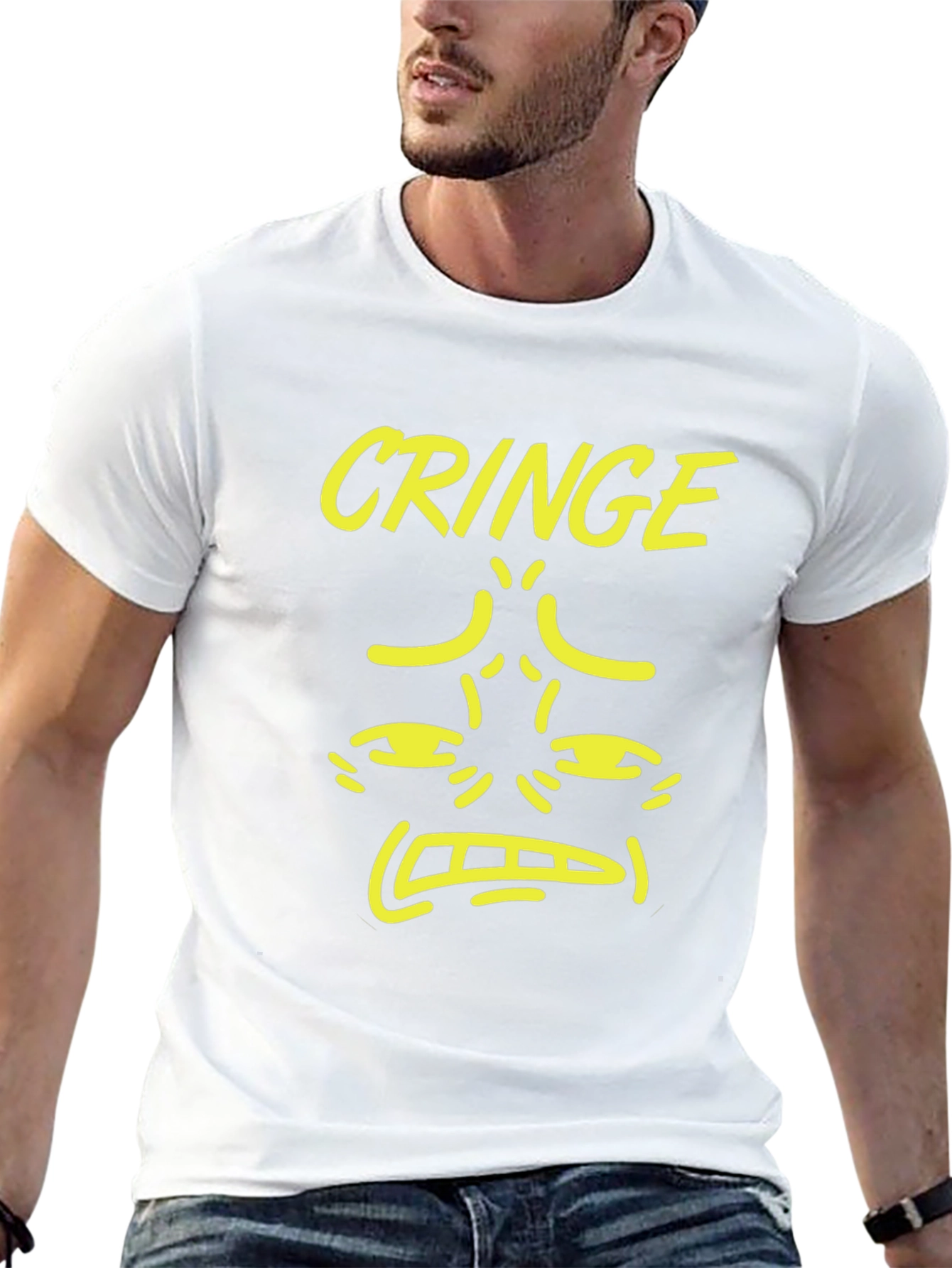 Cringe Graphic Tee - Black Humor Novelty T-Shirt