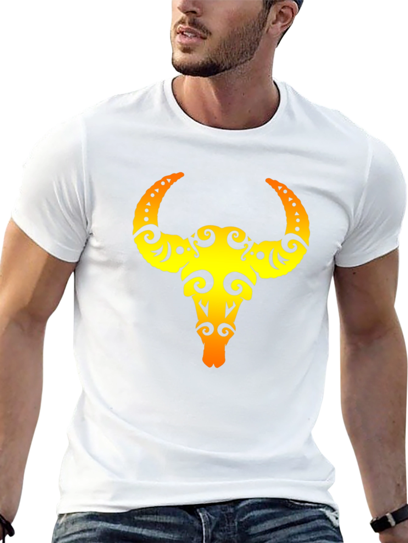 Bull Skull Graphic Tee - Black