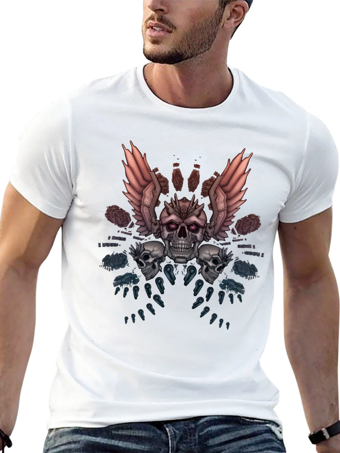 Skull & Wings Graphic Tee - Dark Fantasy Apparel