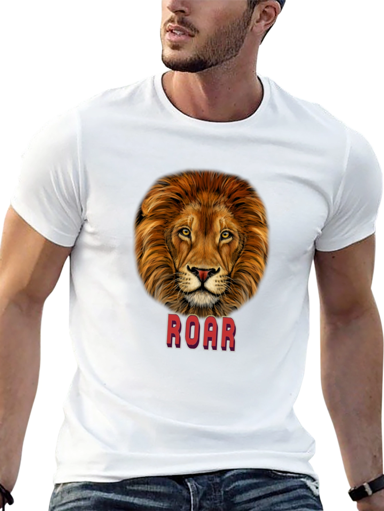 Lion Roar Graphic T-Shirt - Bold Animal Print Tee
