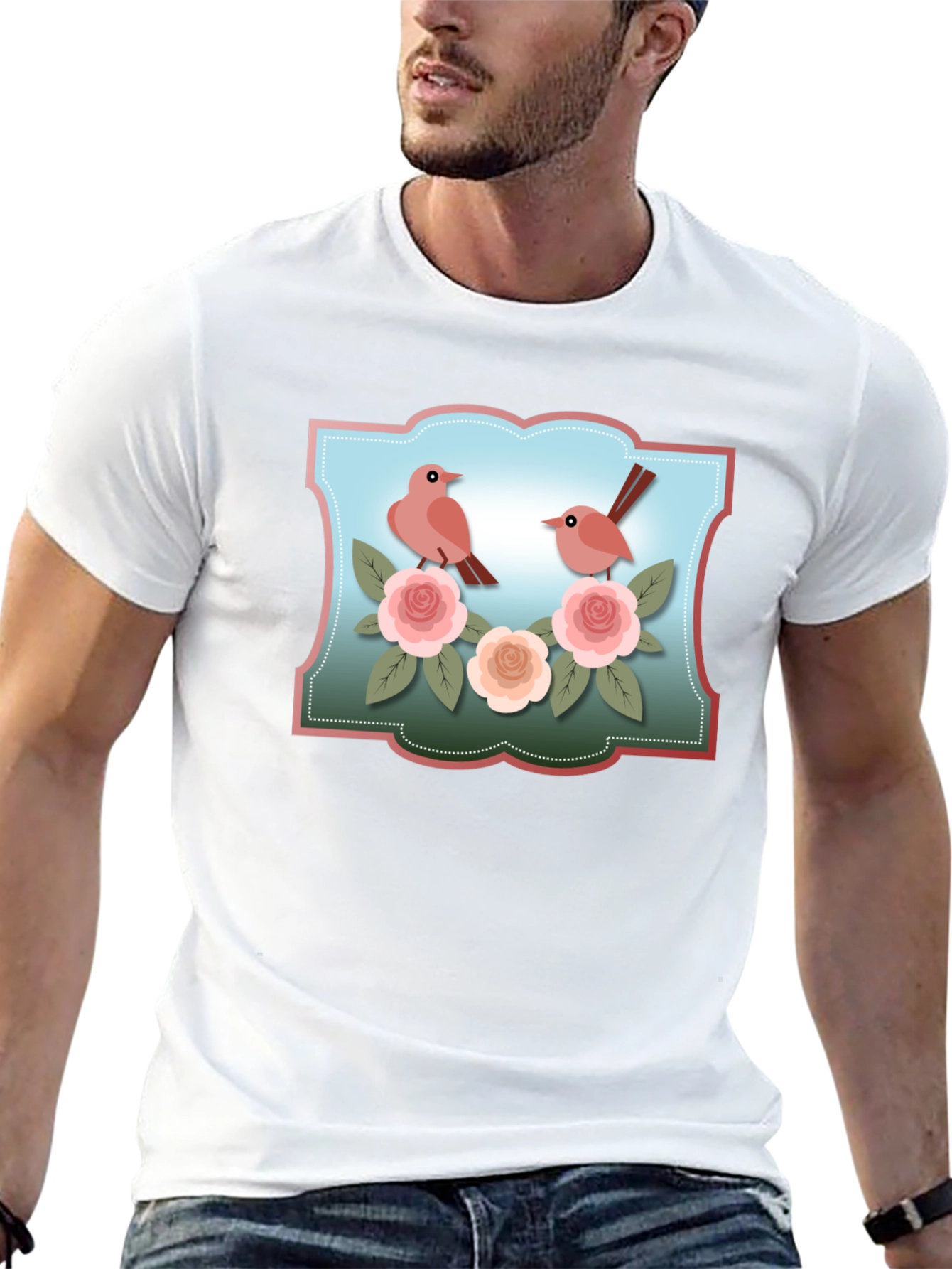 Birds & Roses Graphic T-Shirt