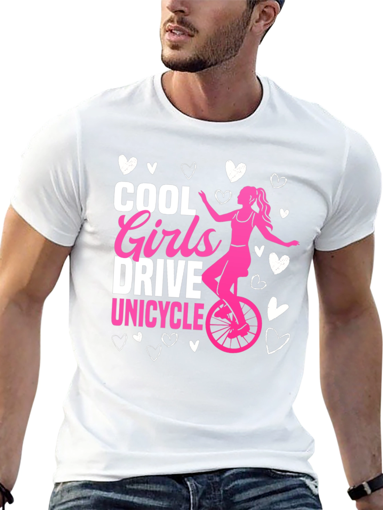 Cool Girls Unicycle Graphic Tee - Black Cotton T-Shirt