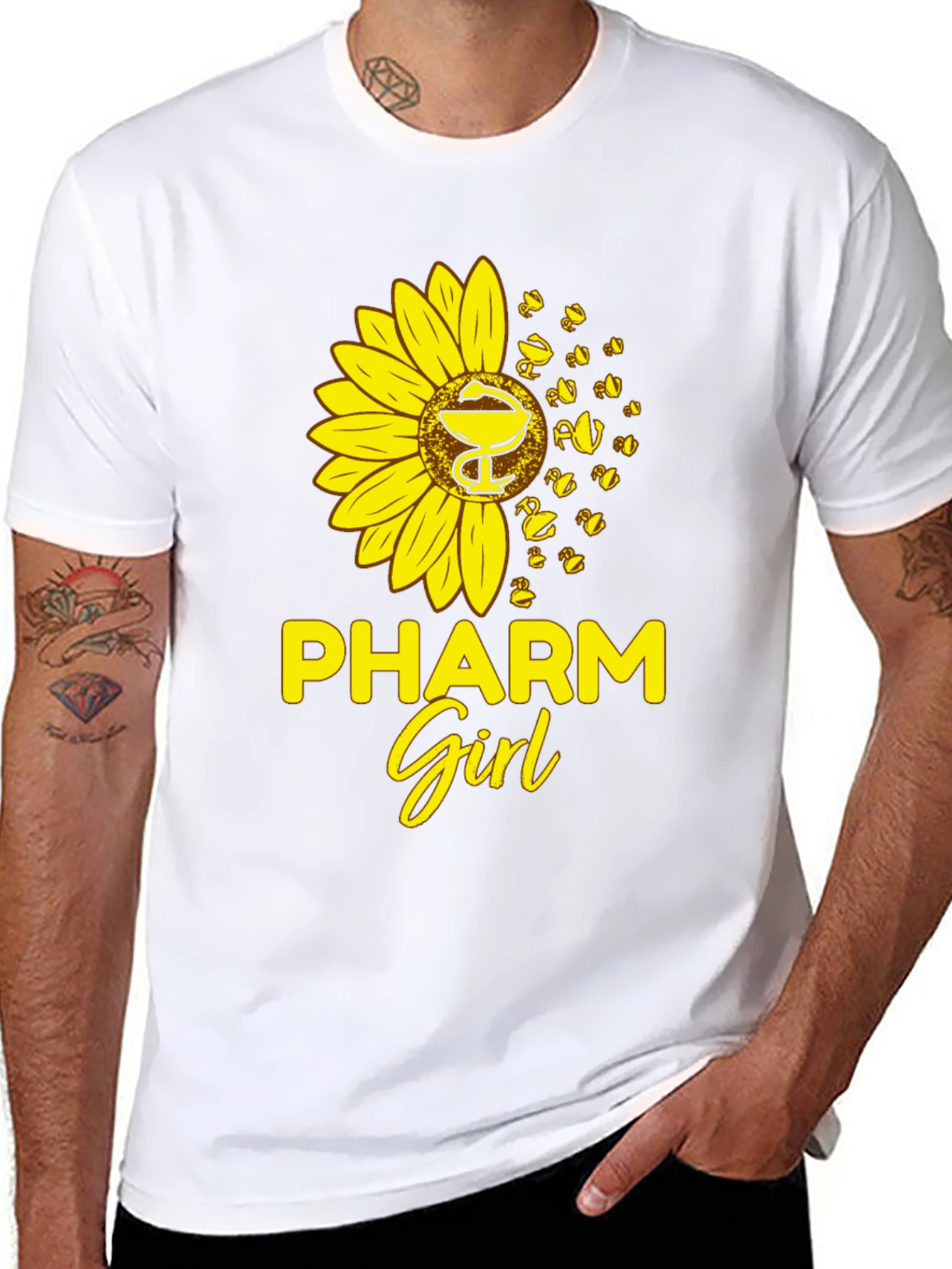 Pharm Girl Sunflower T-Shirt - Black