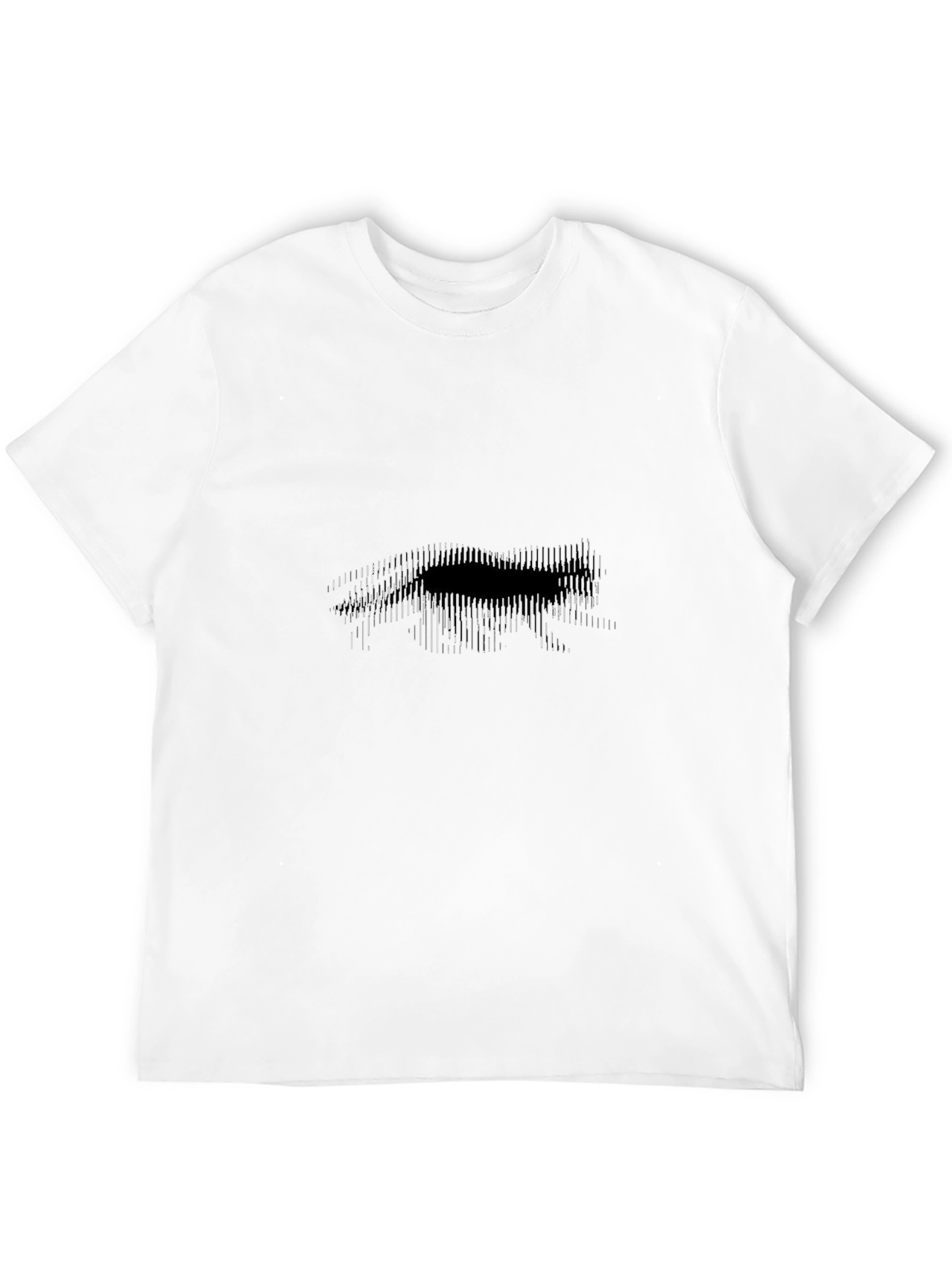 Abstract Linear Wolf Graphic Black T-Shirt