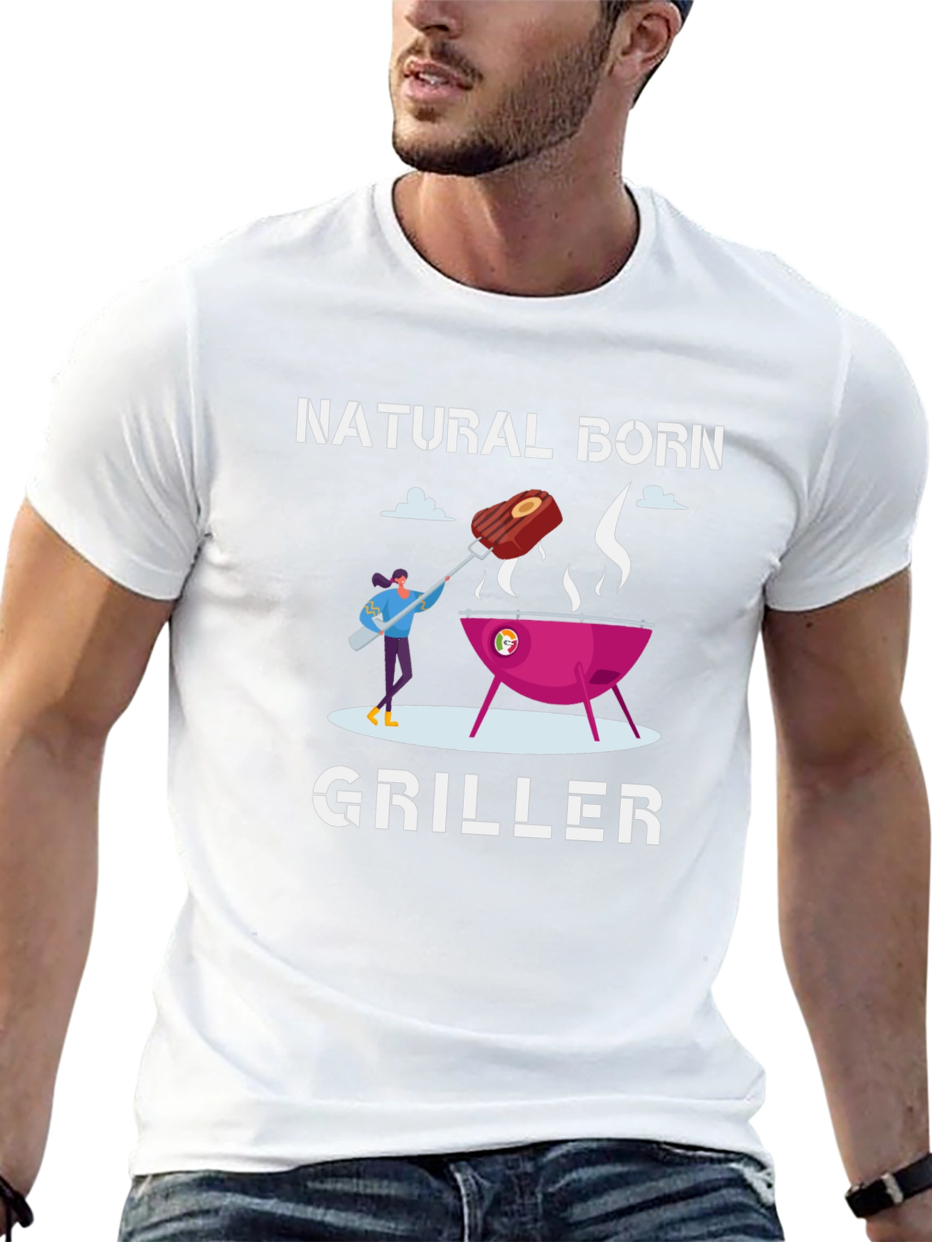 Natural Born Griller T-Shirt - BBQ Theme