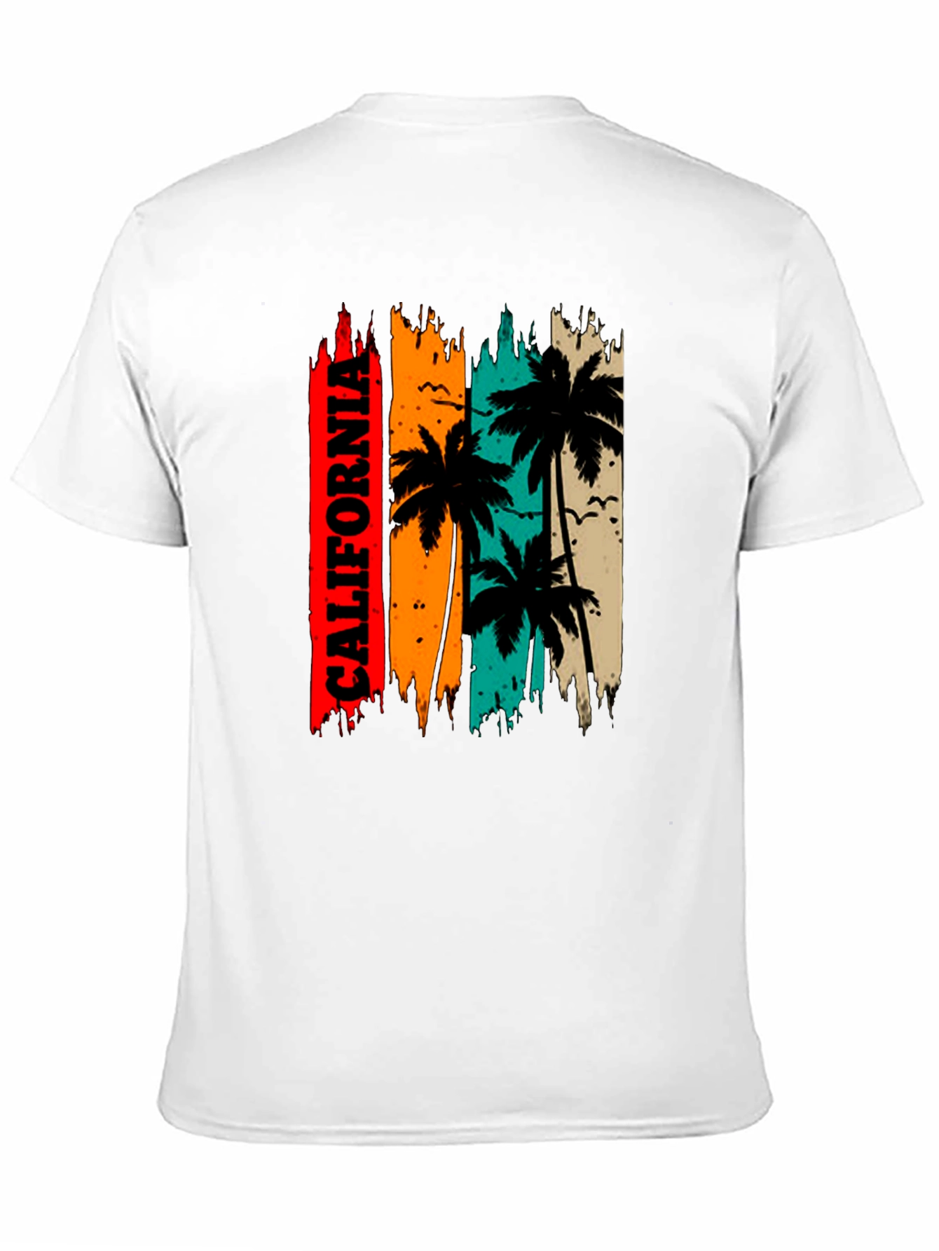California Palm Tree Graphic Black T-Shirt