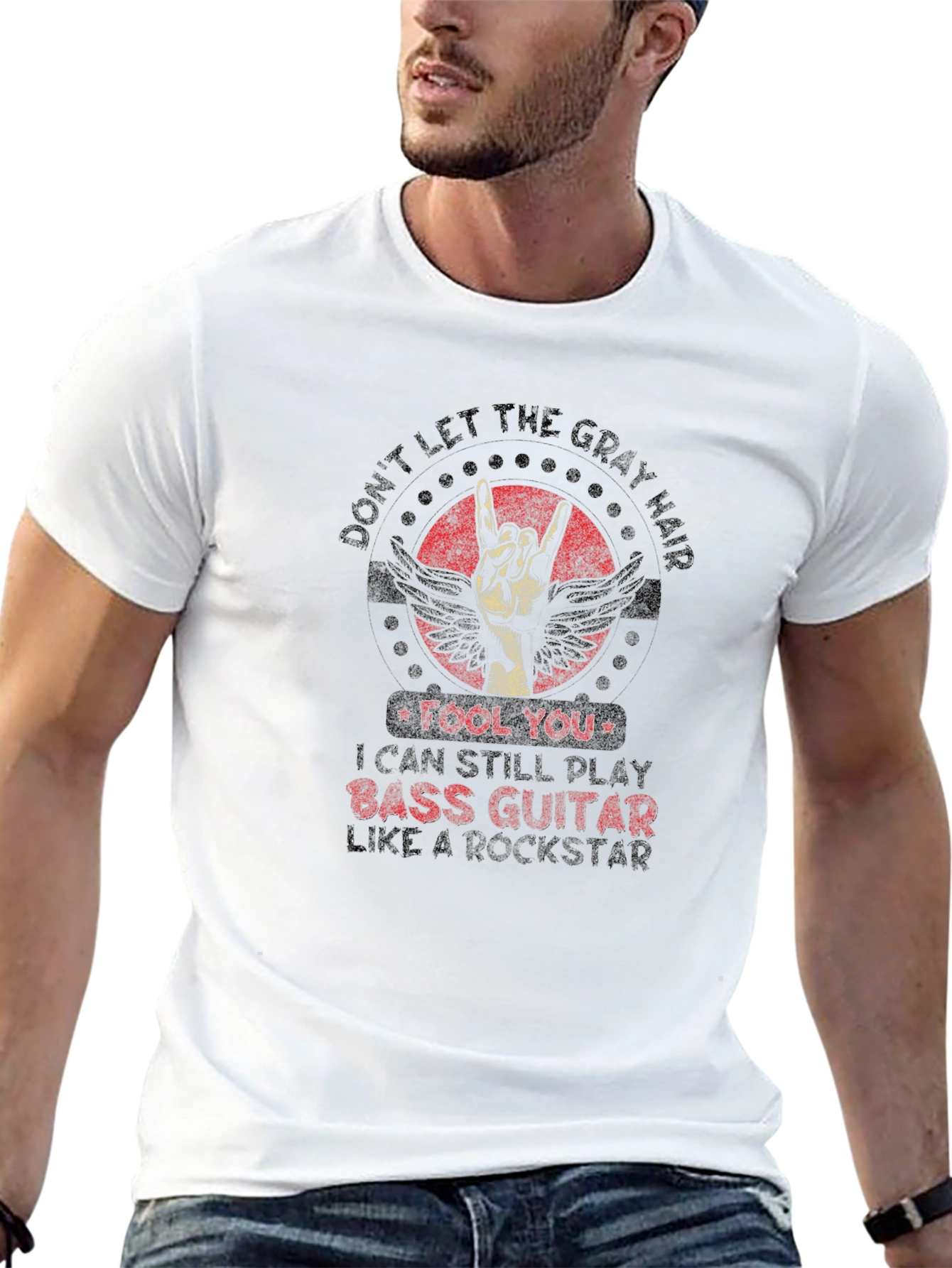 Bass Guitar Rockstar Graphic Tee