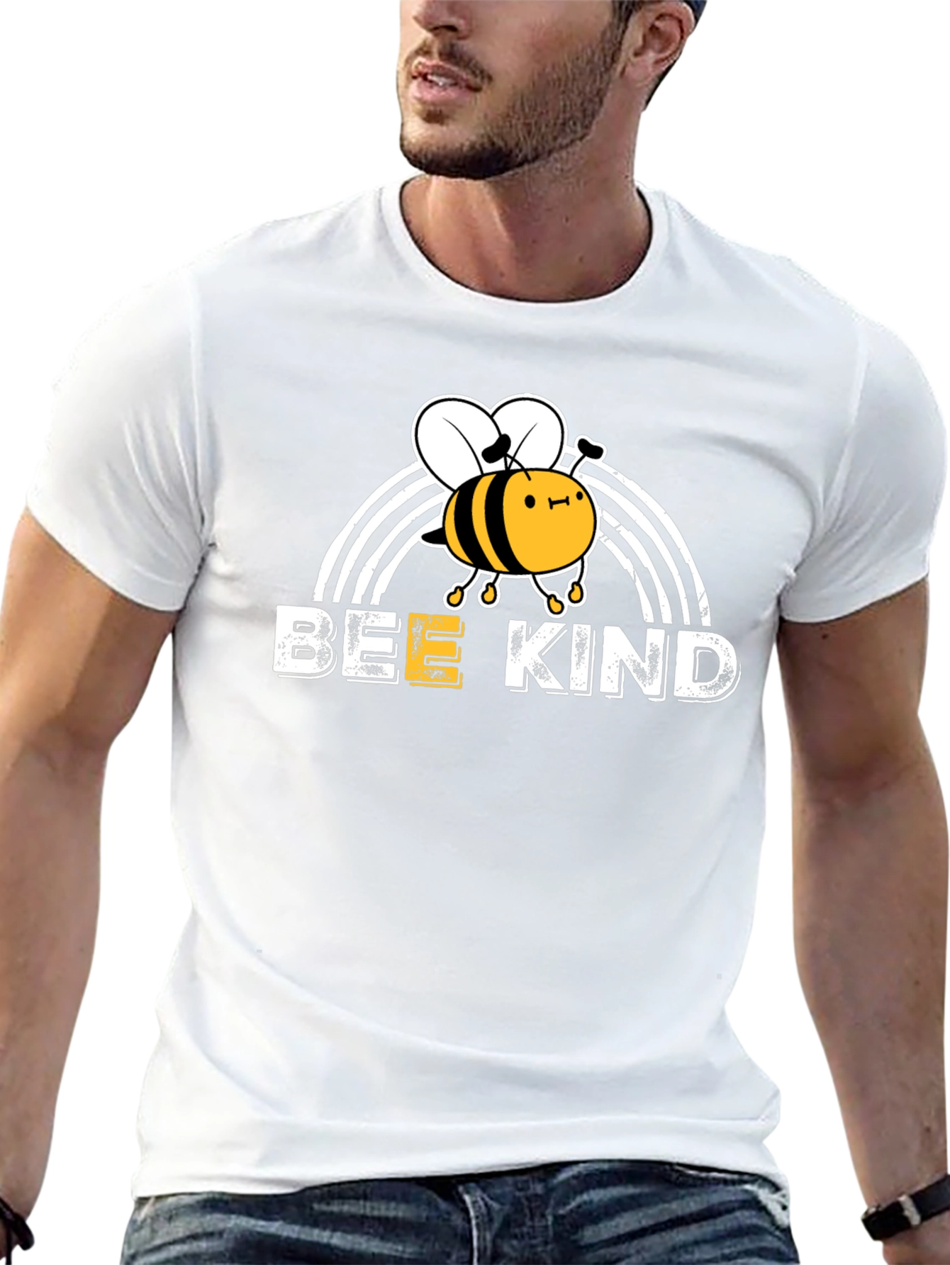 Bee Kind T-Shirt - Rainbow Graphic Tee