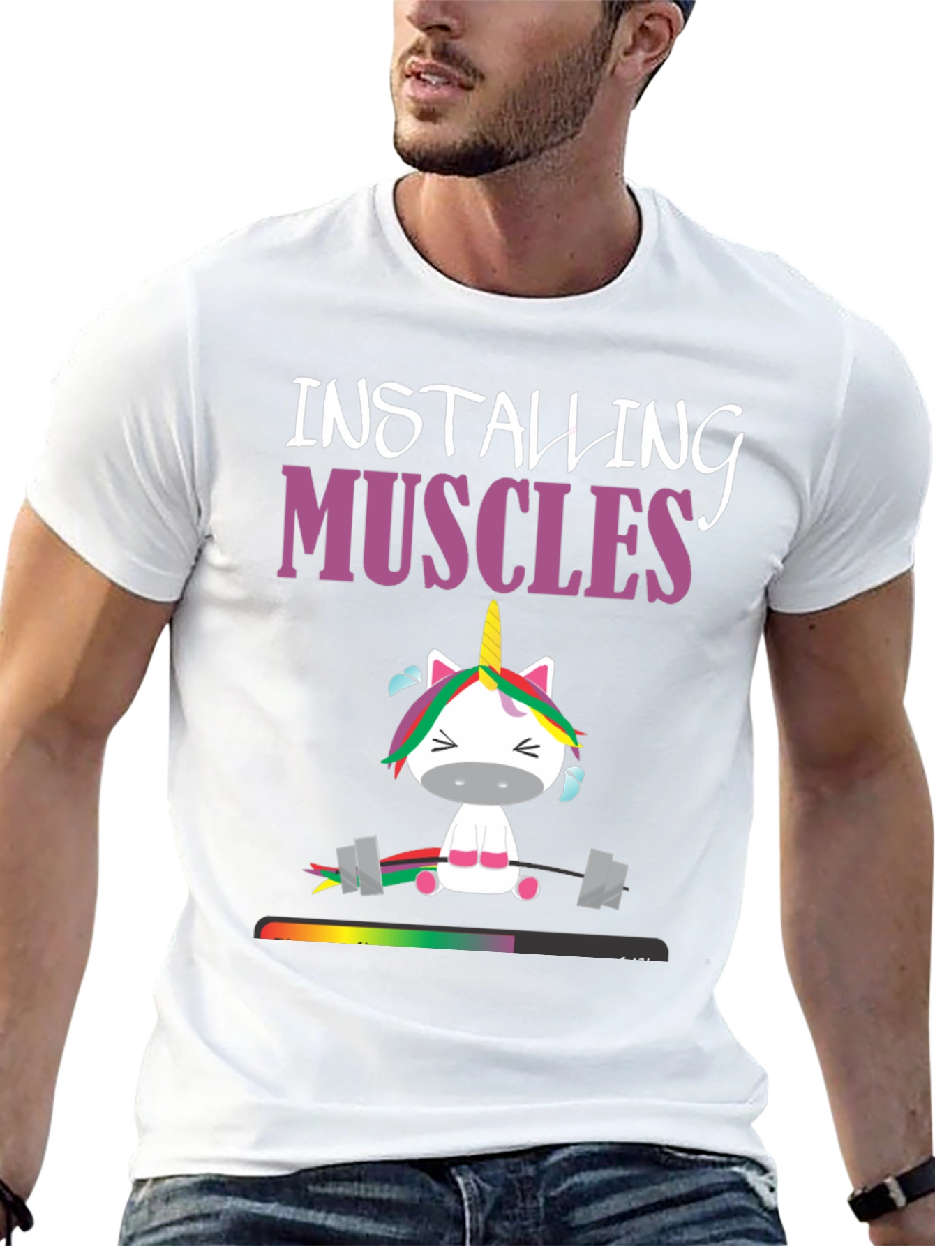 Installing Muscles Unicorn Graphic Tee