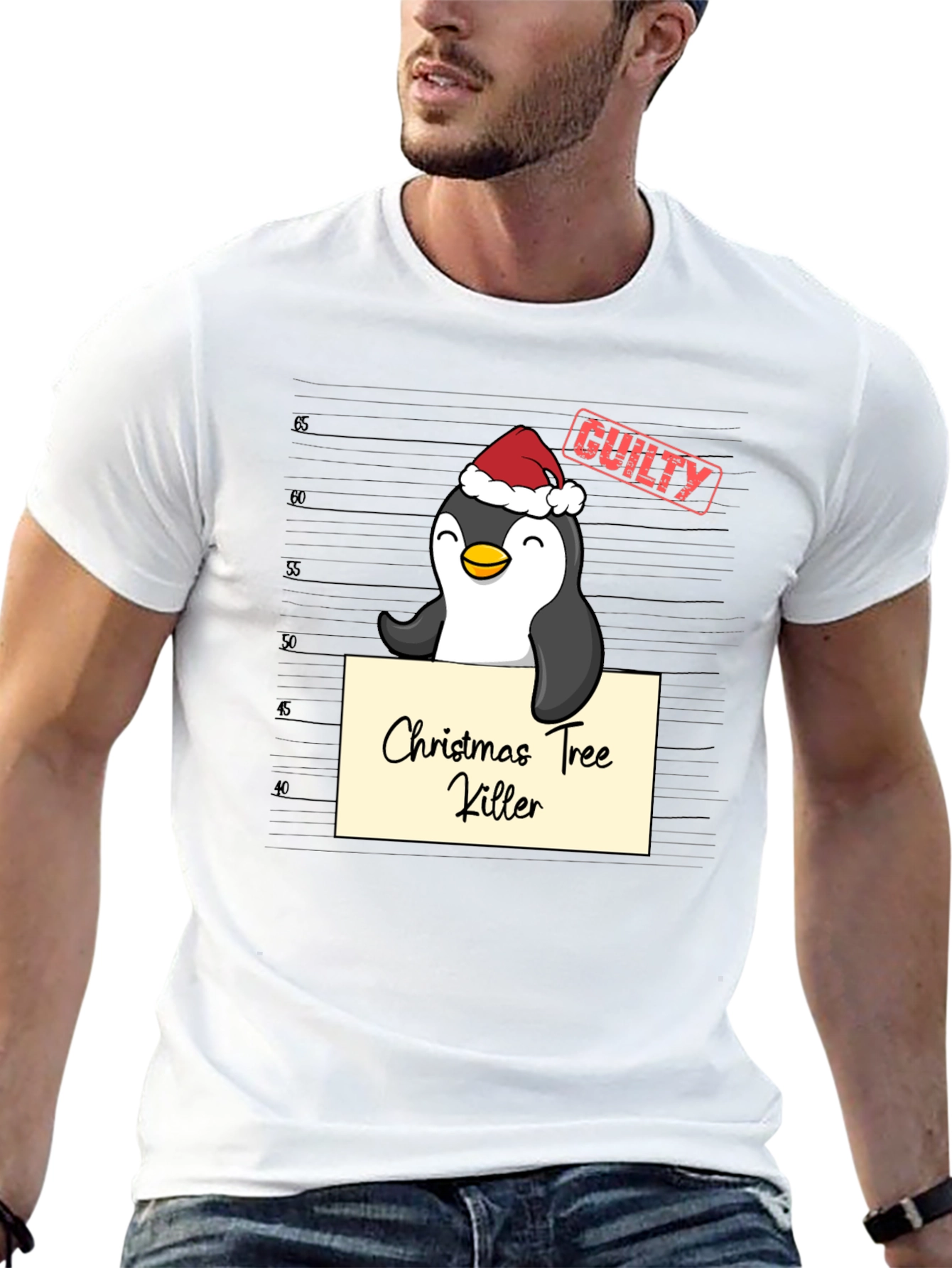 Christmas Tree Killer Penguin Graphic Tee