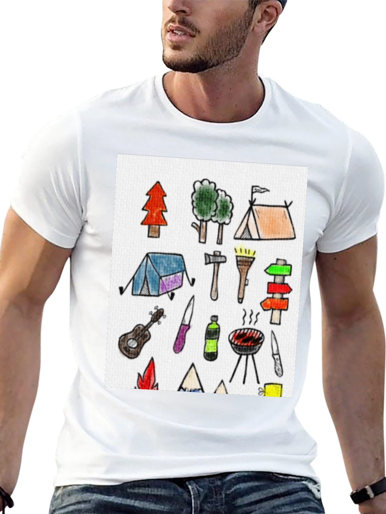 Camping Doodle Graphic Tee