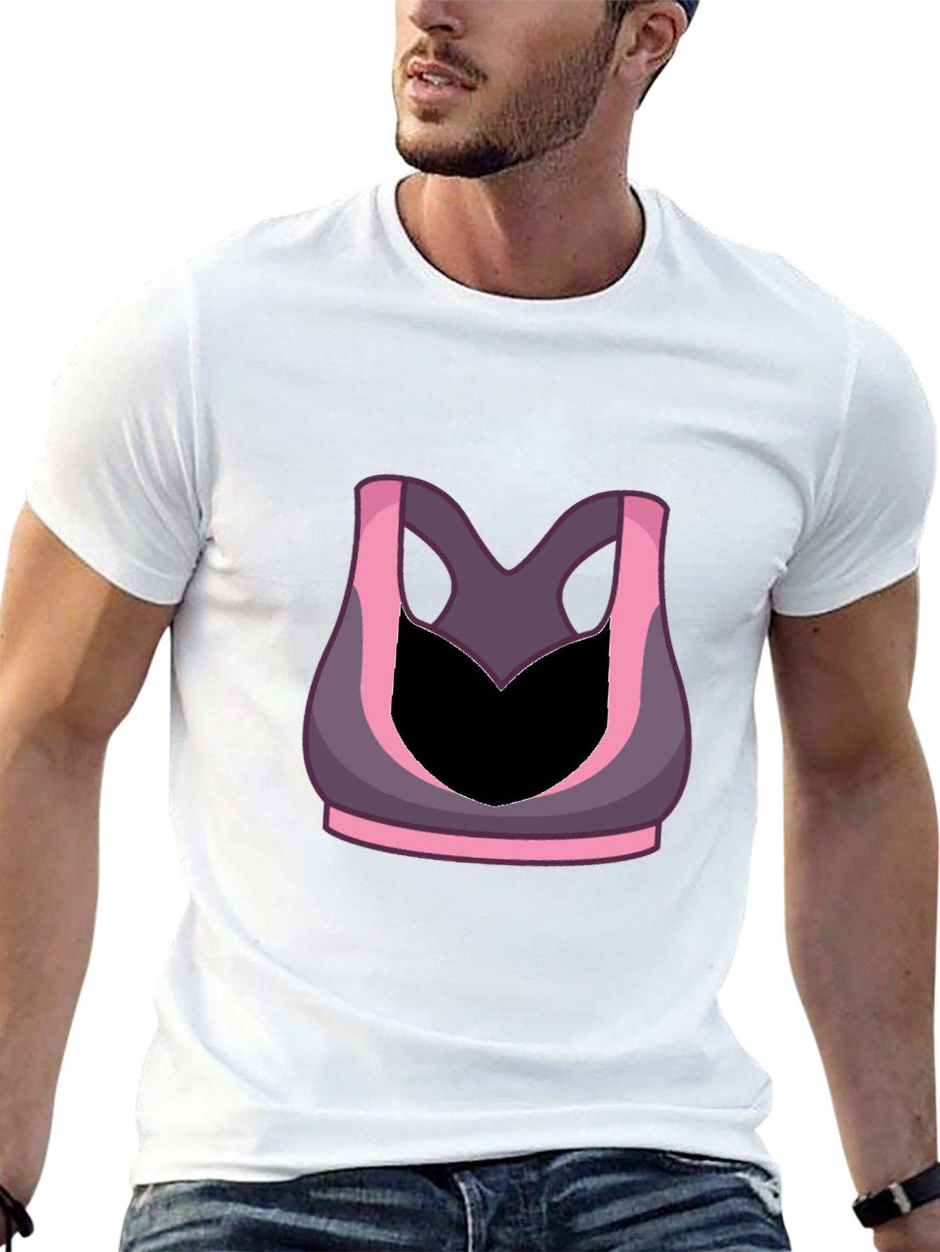 Funny Gym Shirt - Sports Bra Illusion Tee