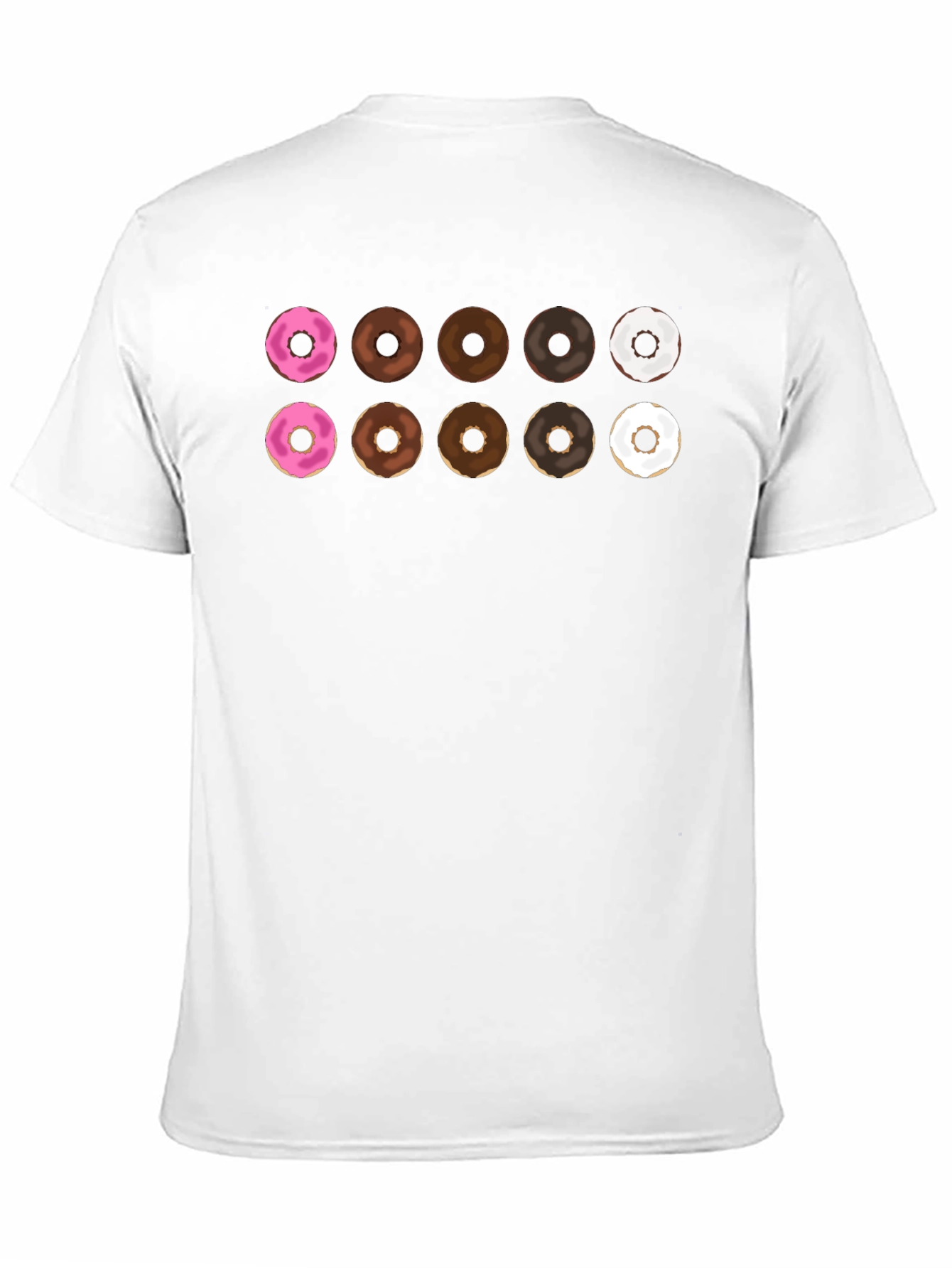 Donut Pattern Black T-Shirt Casual Wear