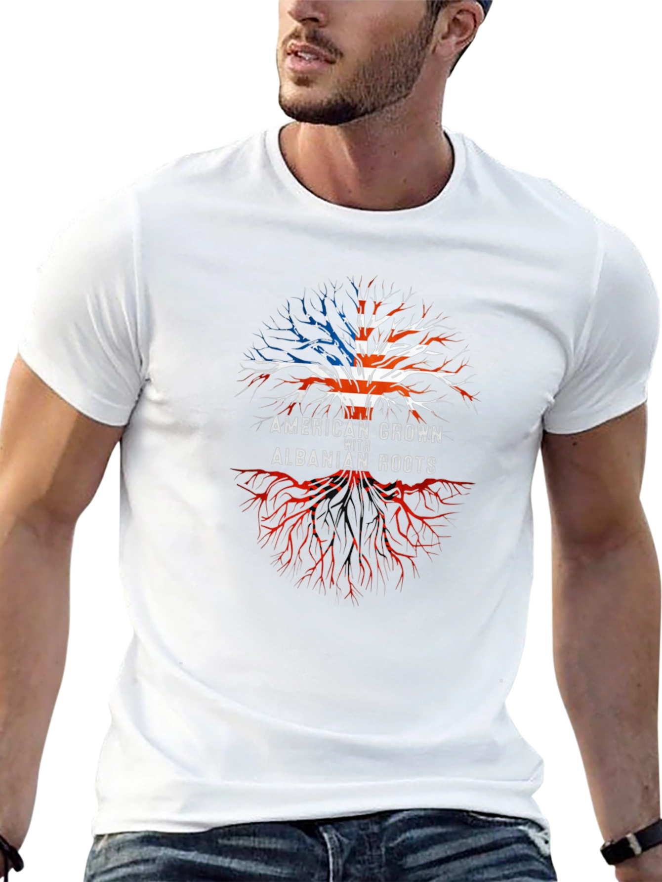 American Grown with Albanian Roots Graphic Tee