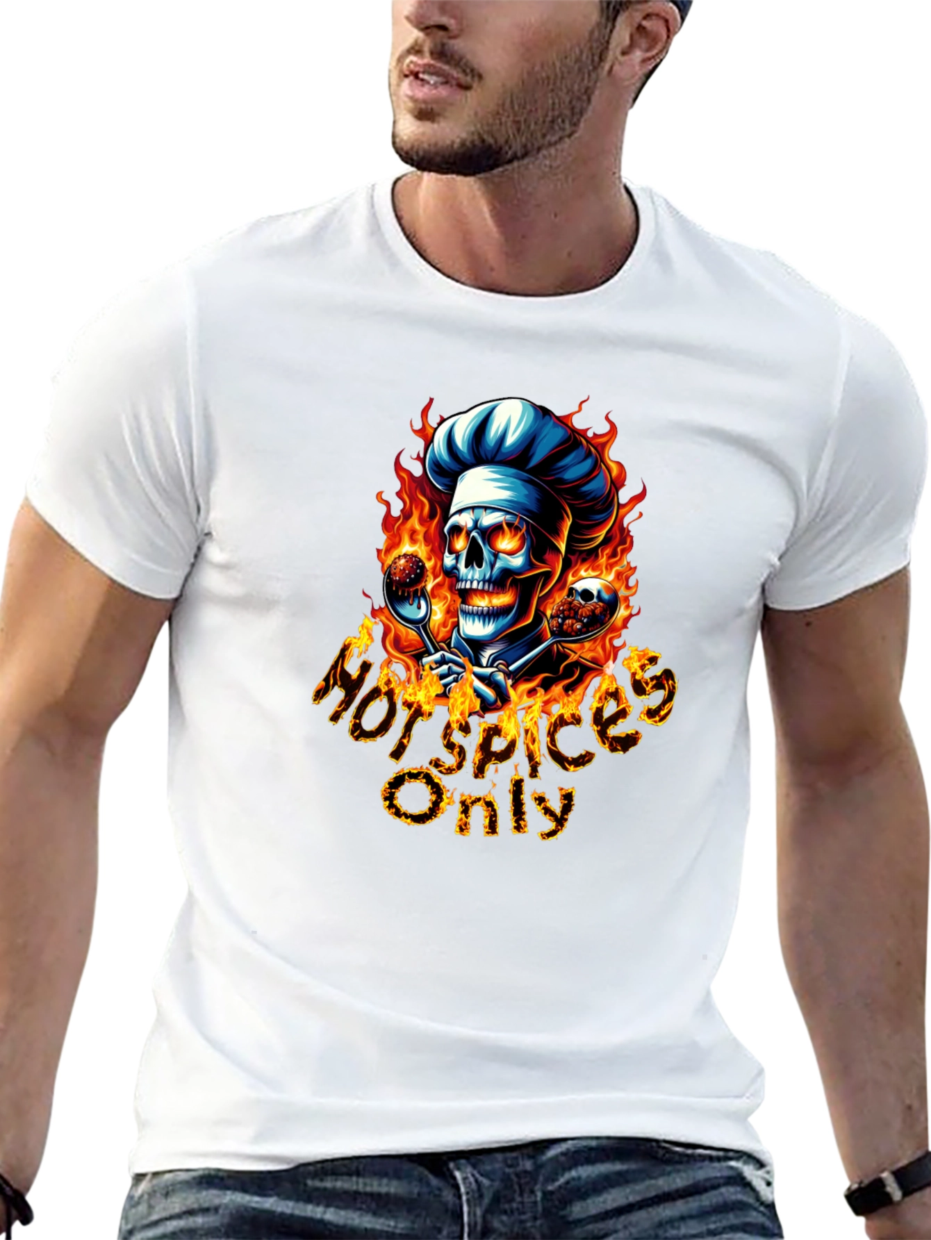 Hot Spices Only Chef Skull T-Shirt