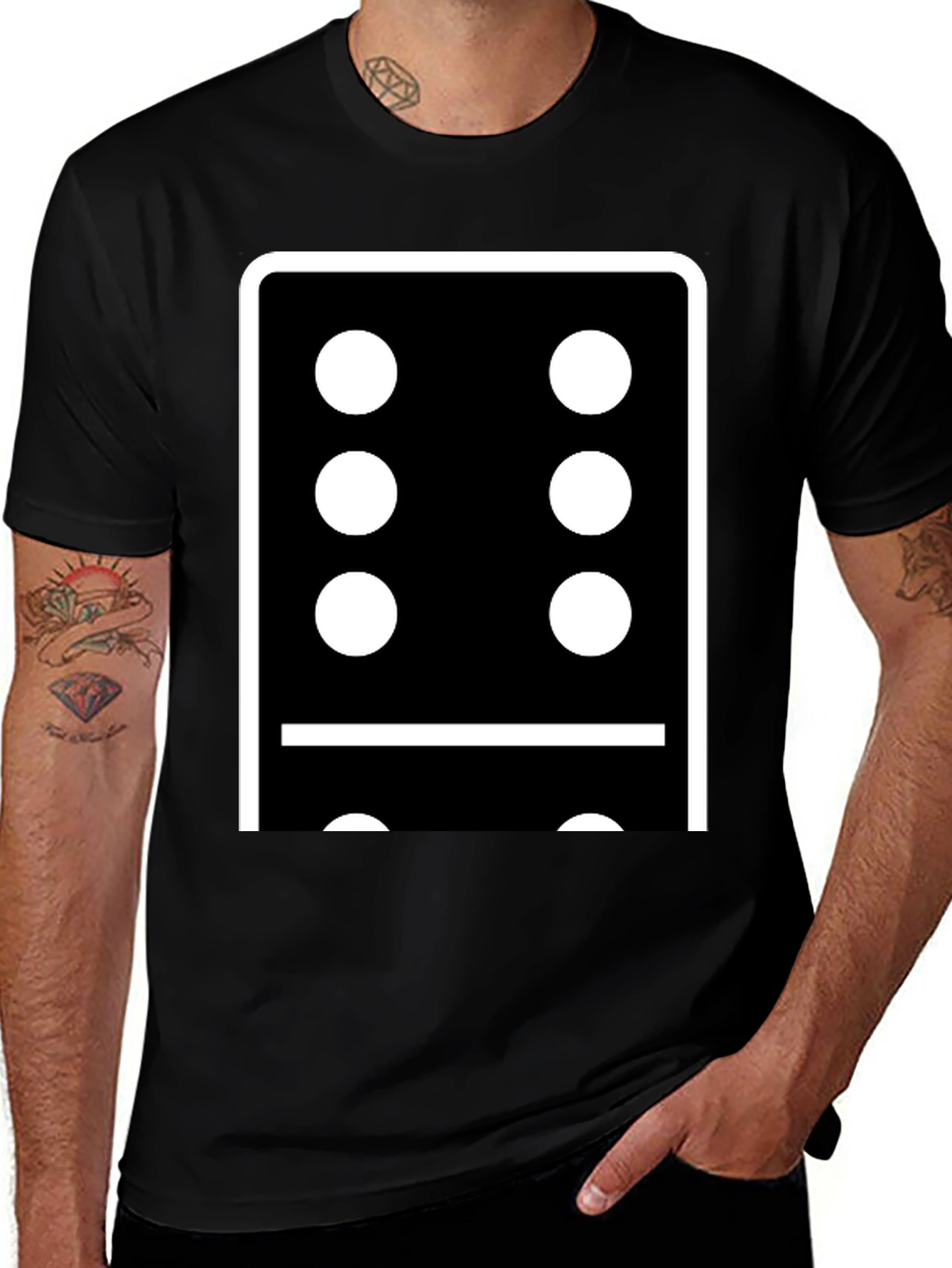 Domino Six Graphic T-Shirt - Casual Style
