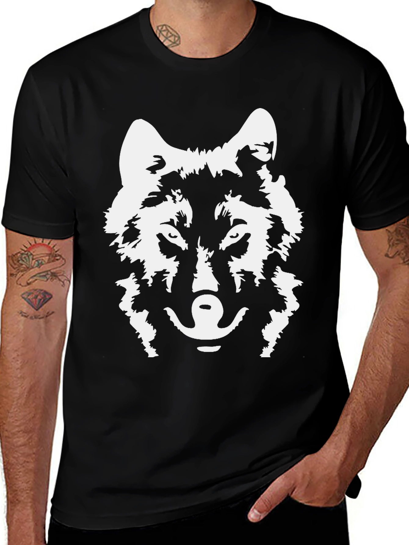 Wolf Graphic Black T-Shirt