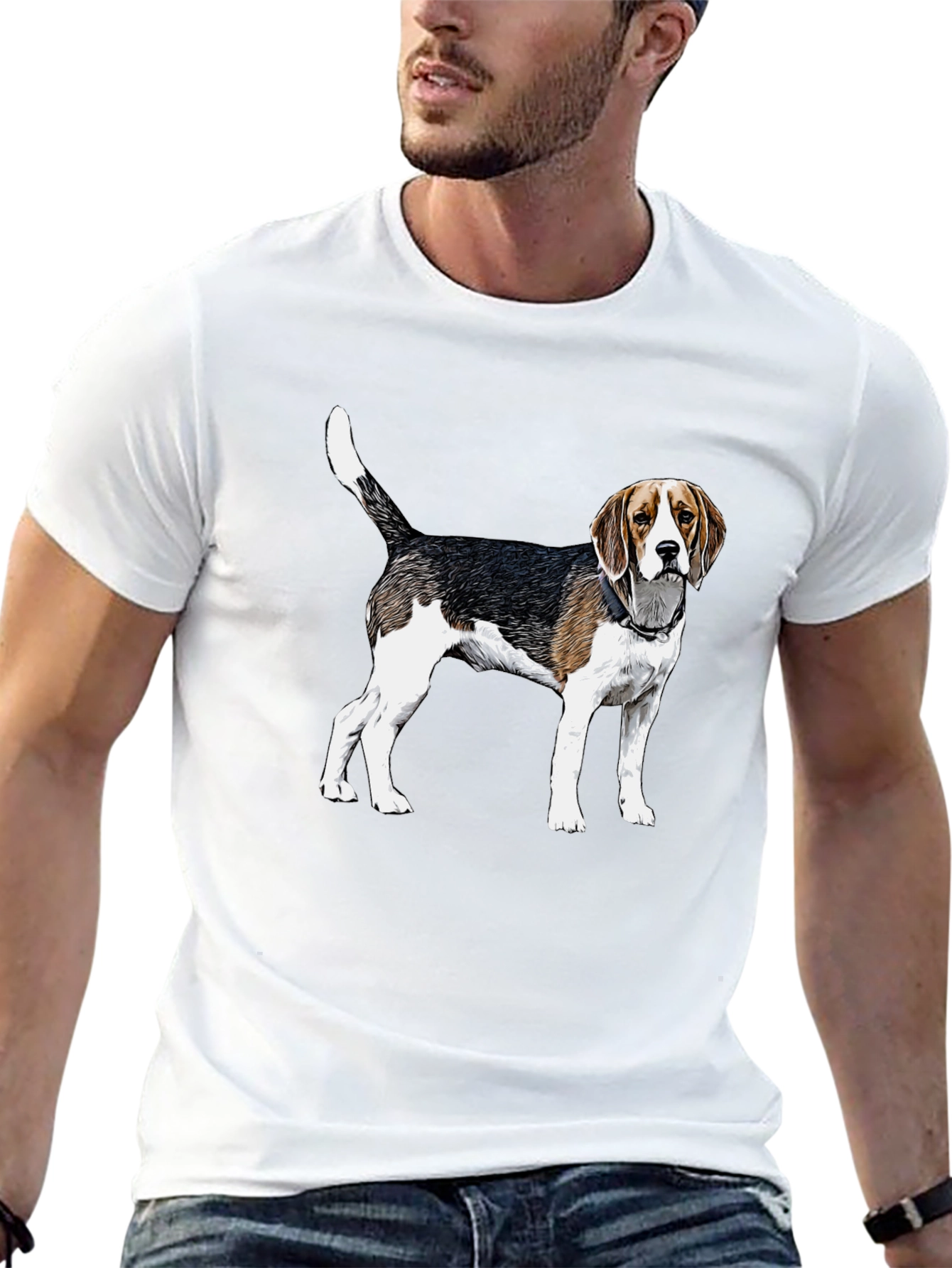 Beagle Dog Graphic Tee - Black Unisex T-Shirt