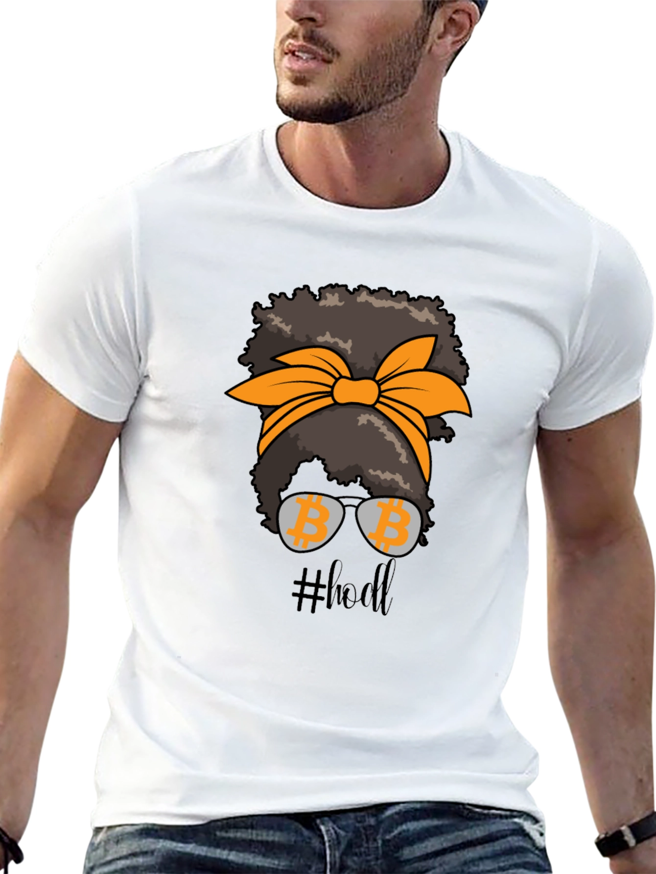 Bitcoin HODL Messy Bun T-Shirt