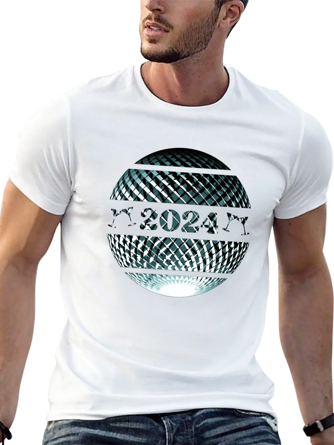 Abstract Sphere Graphic Tee - Mens Black T-Shirt