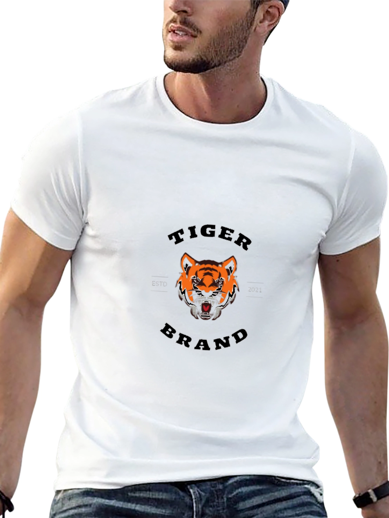 Tiger Brand Black Graphic T-Shirt