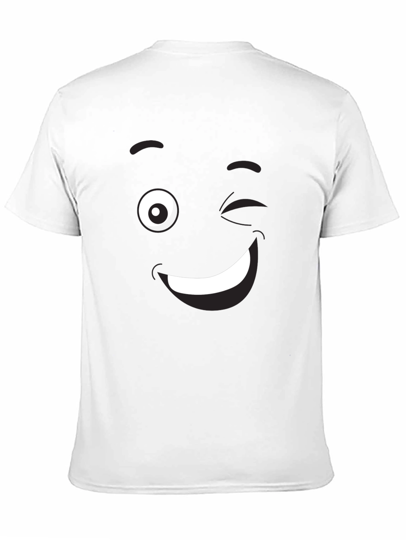 Winking Emoji Graphic Black T-Shirt
