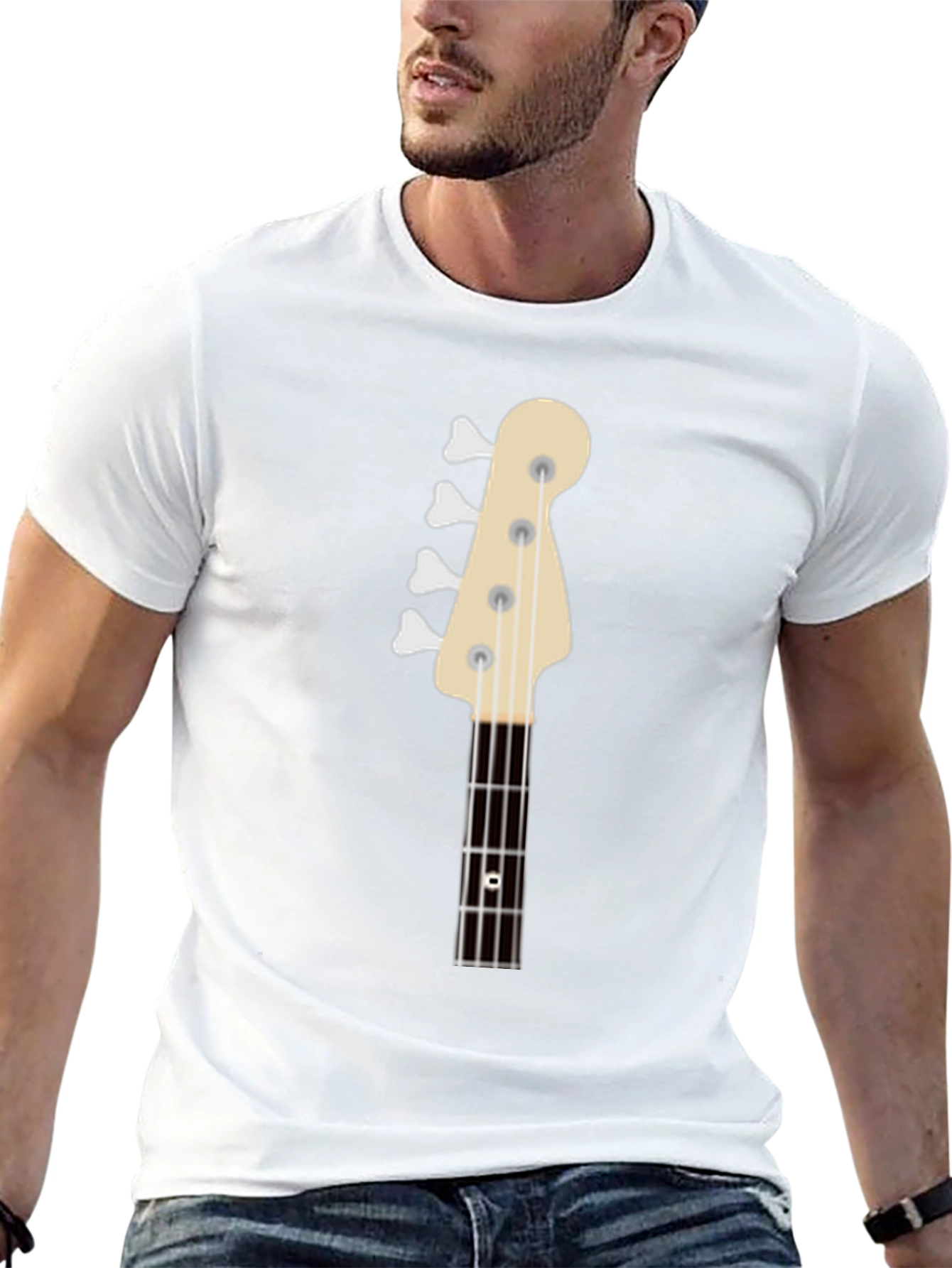 Bass Guitar Headstock Graphic T-Shirt - Musician Tee