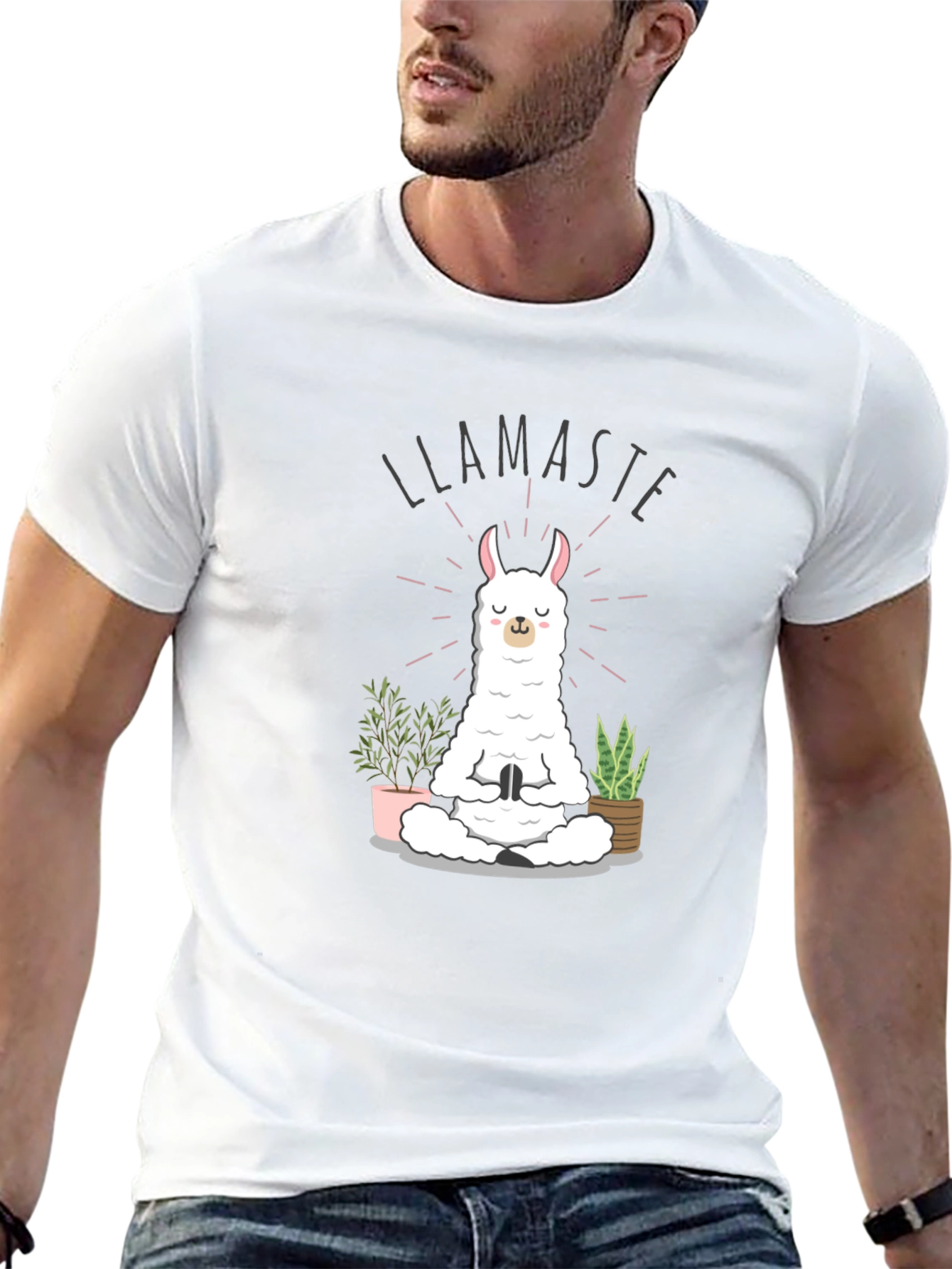 Llamaste Yoga Meditation Black T-Shirt