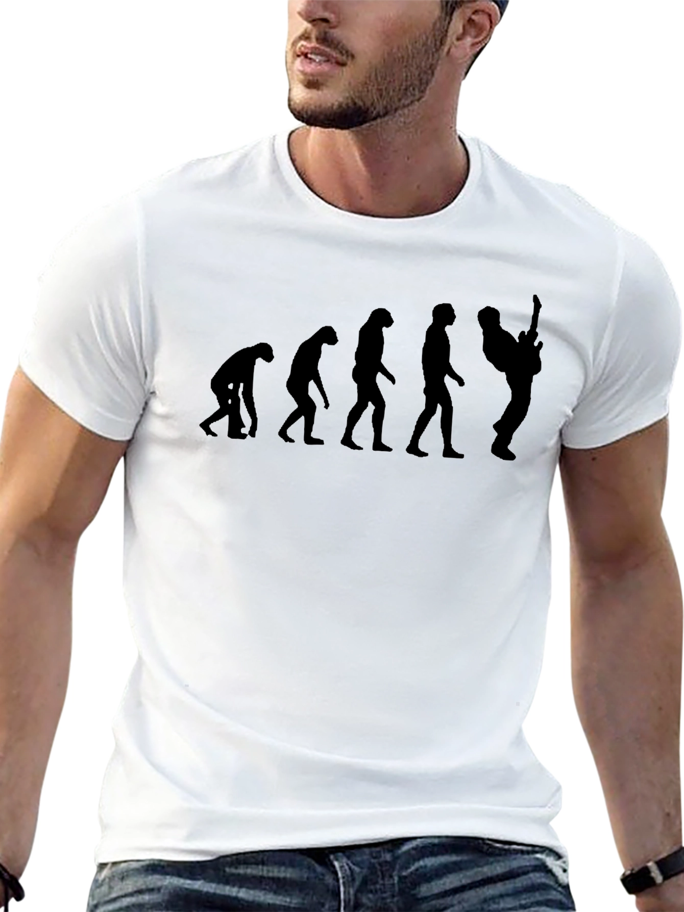 Guitar Evolution Black Graphic Tee