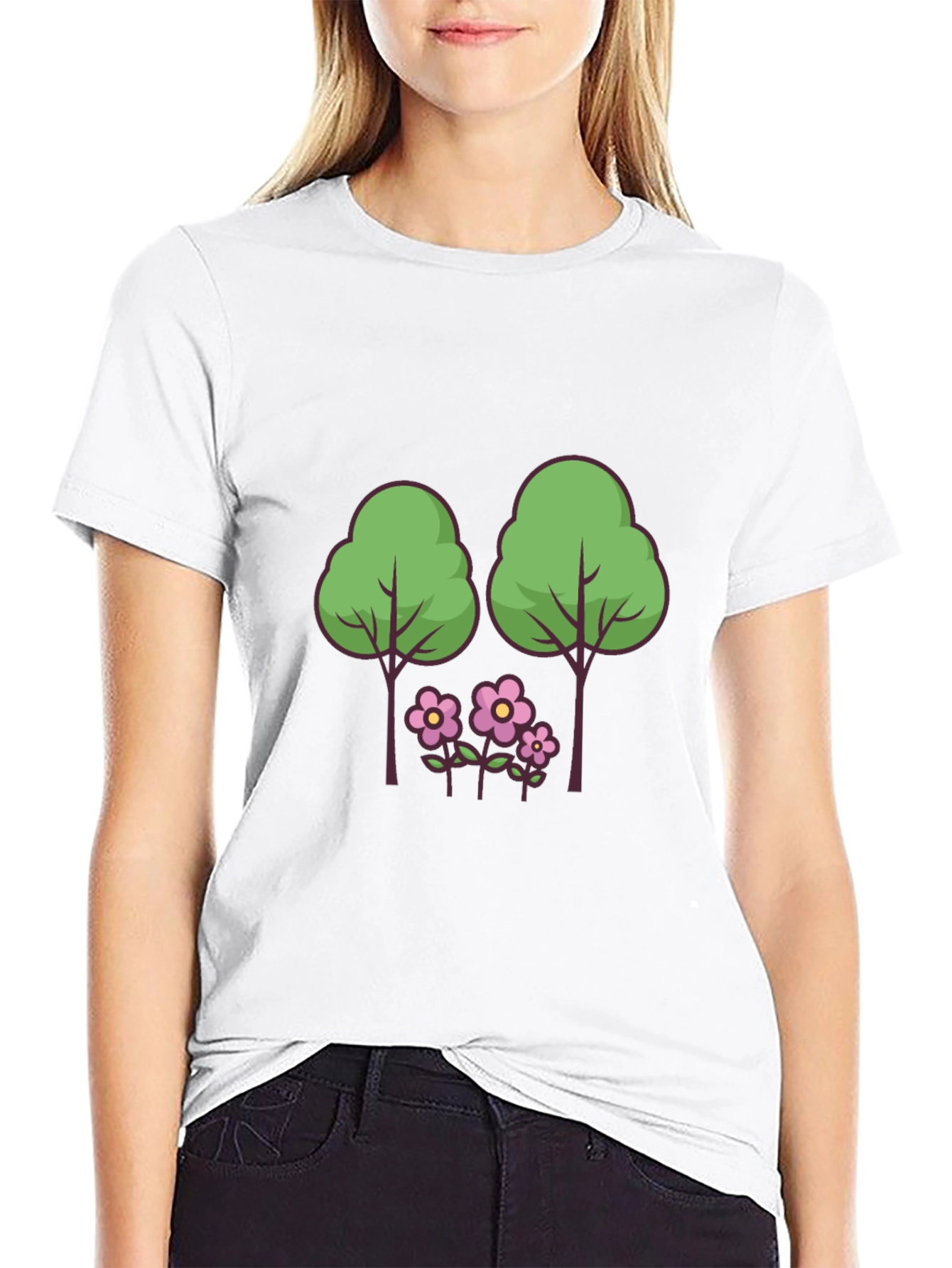 Nature Scene Graphic Tee - Black