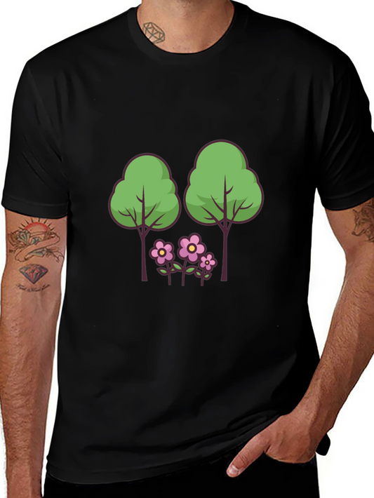 Nature Scene Graphic Tee - Black