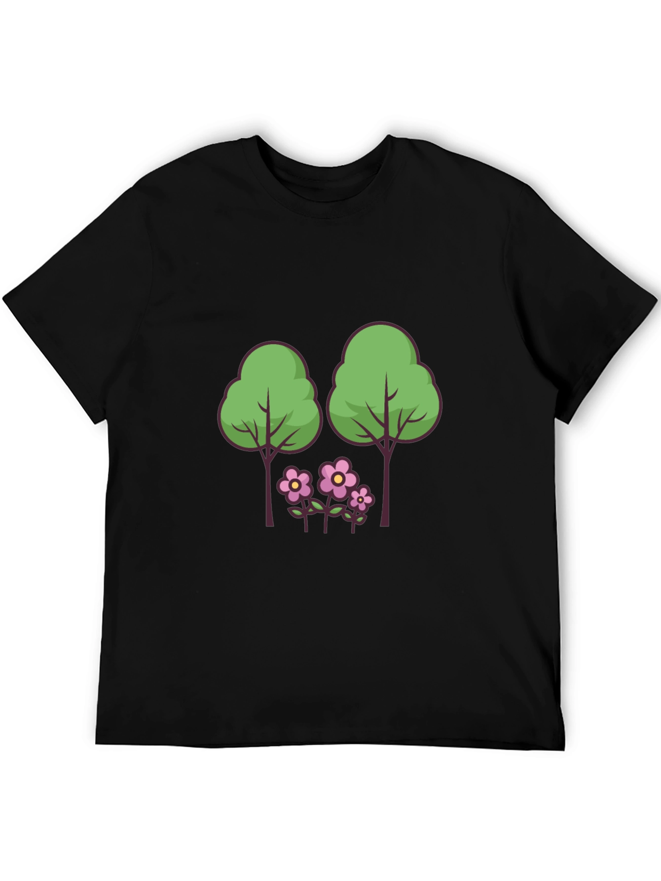 Nature Scene Graphic Tee - Black