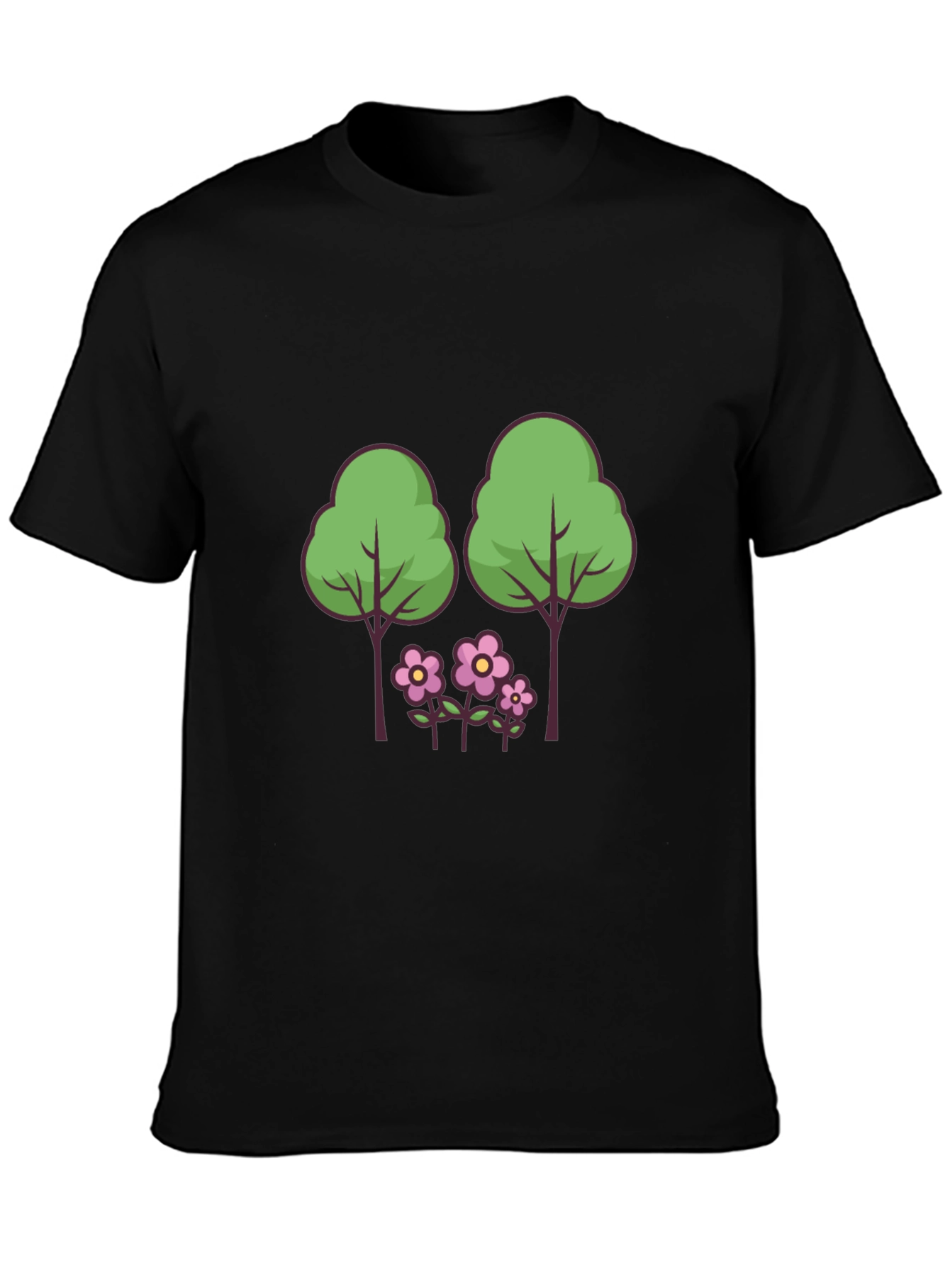 Nature Scene Graphic Tee - Black