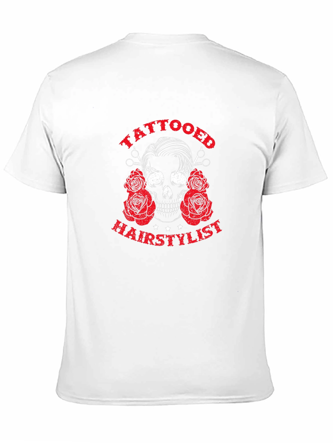 Tattooed Hairstylist Skull Graphic Black T-Shirt