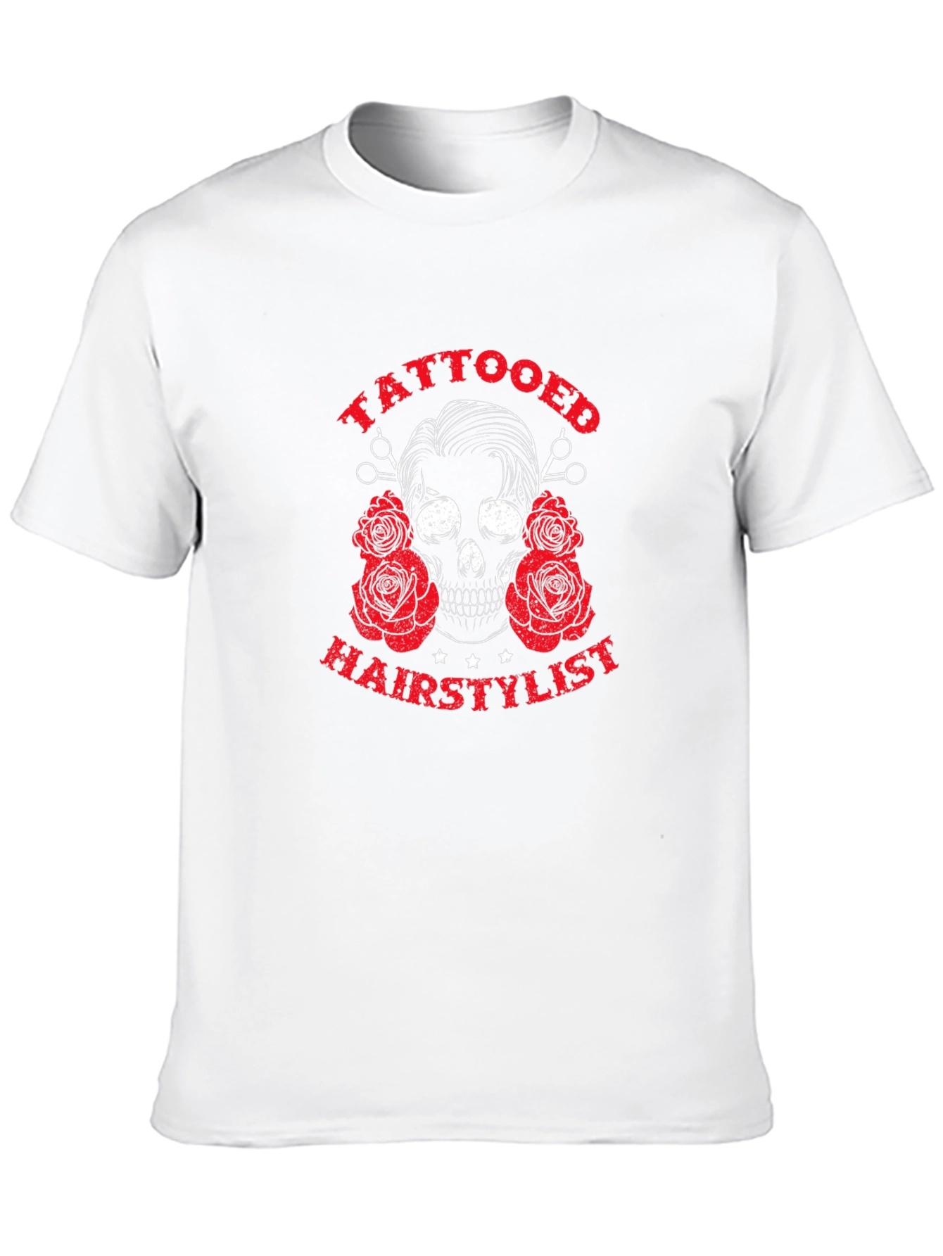Tattooed Hairstylist Skull Graphic Black T-Shirt