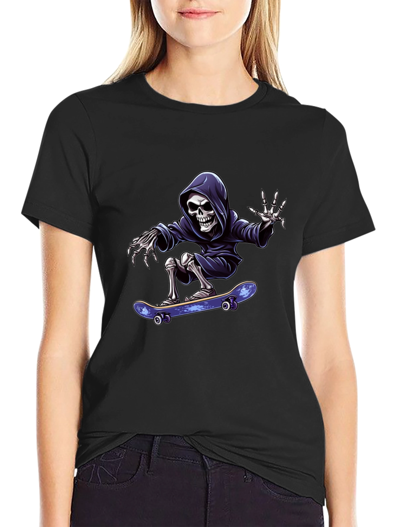 Skateboarding Grim Reaper Black T-Shirt