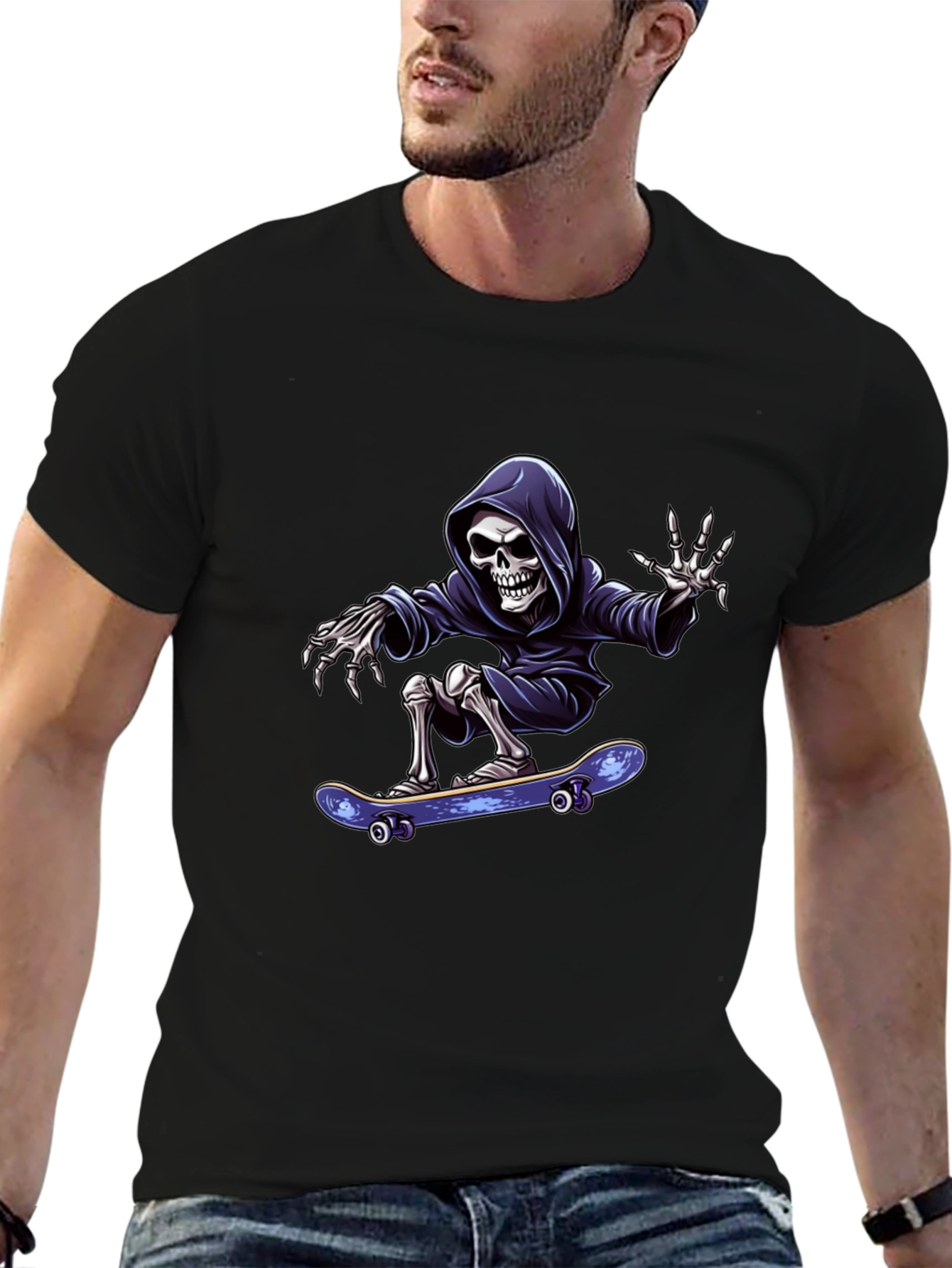 Skateboarding Grim Reaper Black T-Shirt
