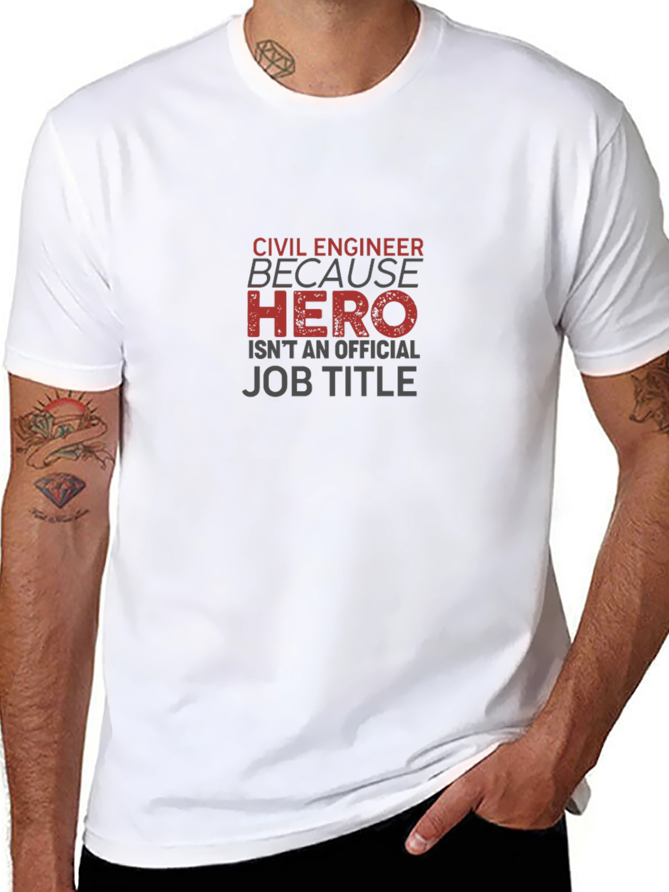 Civil Engineer Hero T-Shirt - Funny Job Title Tee
