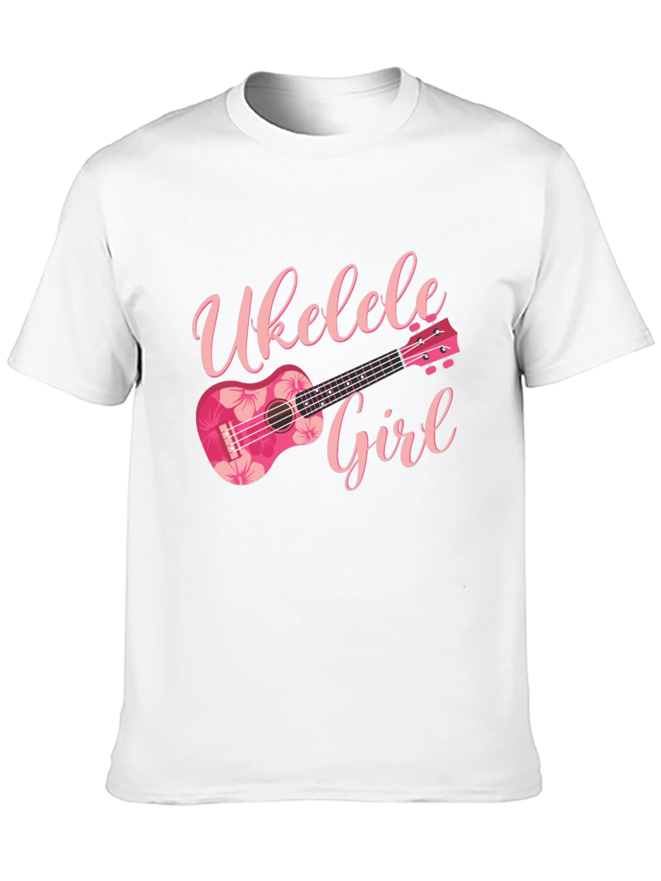 Ukulele Girl Graphic Tee - Floral Design