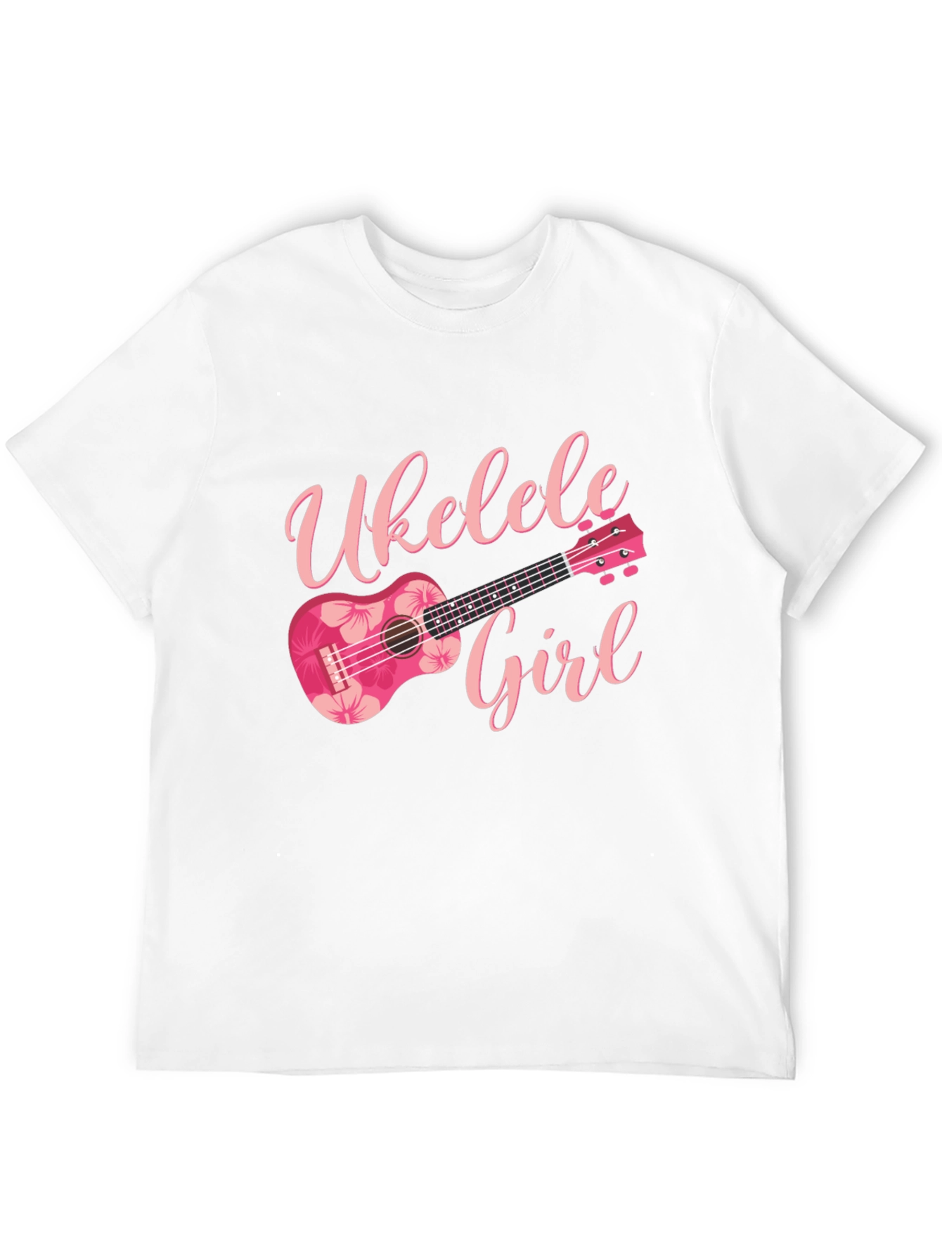 Ukulele Girl Graphic Tee - Floral Design