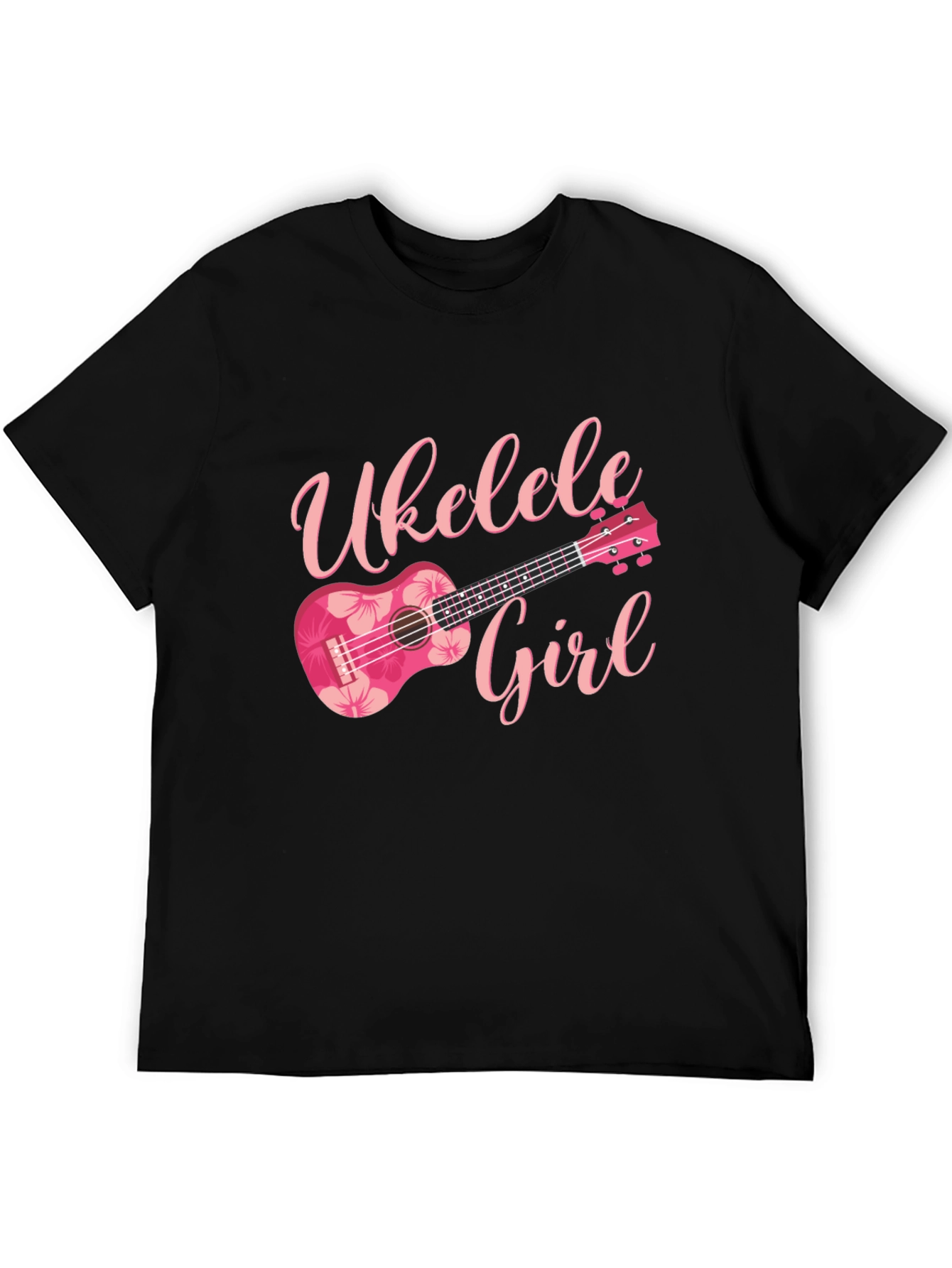 Ukulele Girl Graphic Tee - Floral Design