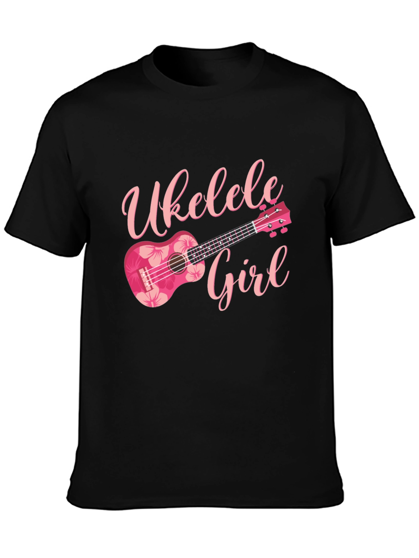 Ukulele Girl Graphic Tee - Floral Design