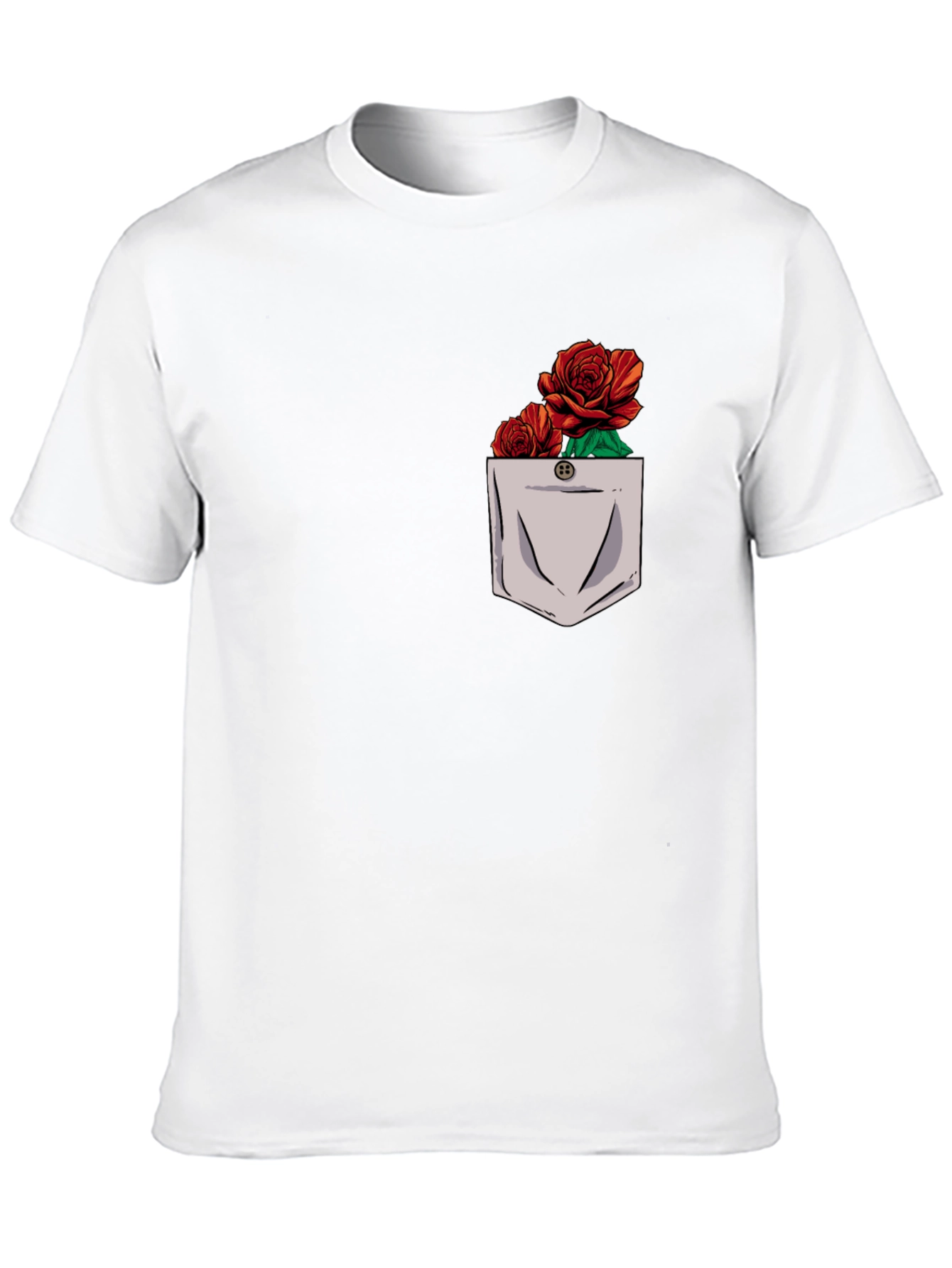 Rose Pocket Graphic Mens T-Shirt