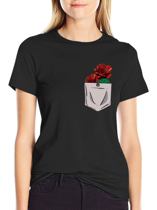 Rose Pocket Graphic Mens T-Shirt