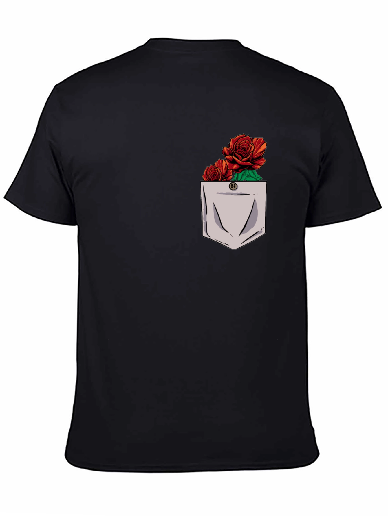 Rose Pocket Graphic Mens T-Shirt