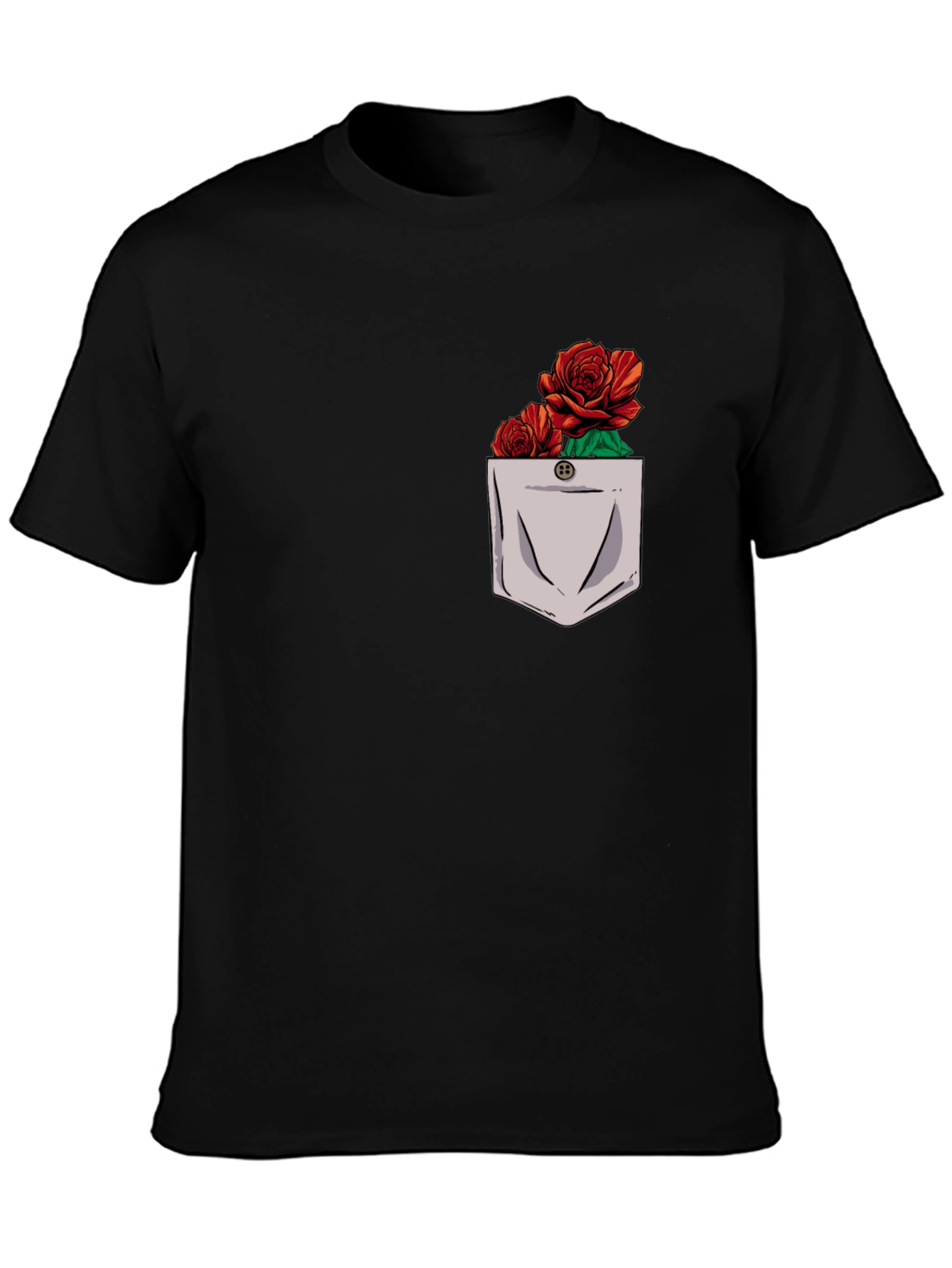 Rose Pocket Graphic Mens T-Shirt