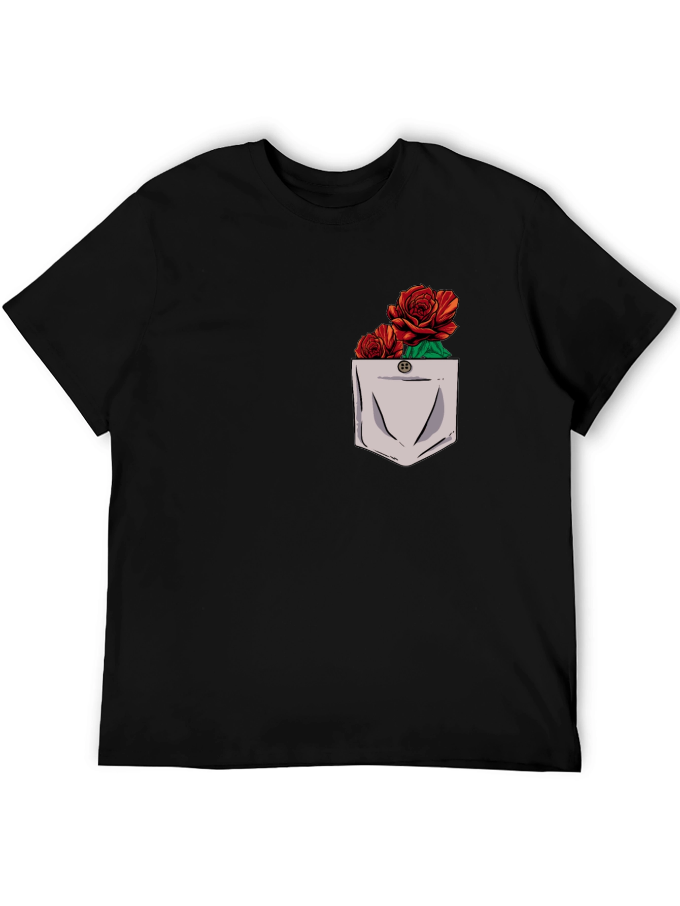 Rose Pocket Graphic Mens T-Shirt
